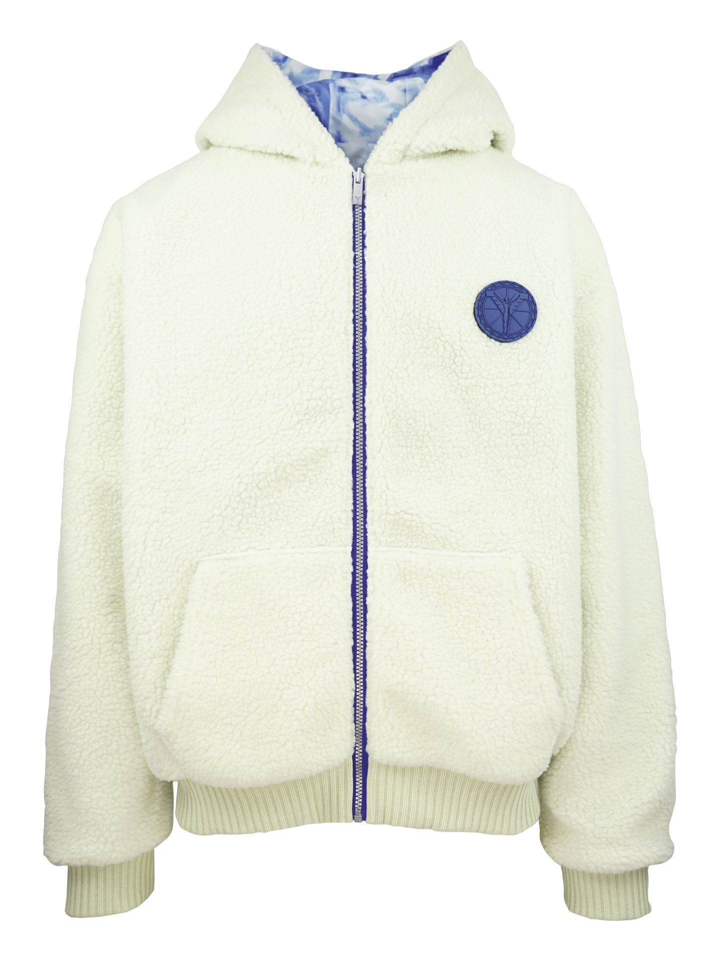Carlo Colucci Wendbare Oversize Teddy Jacke - Liquid Stitches - M Beige