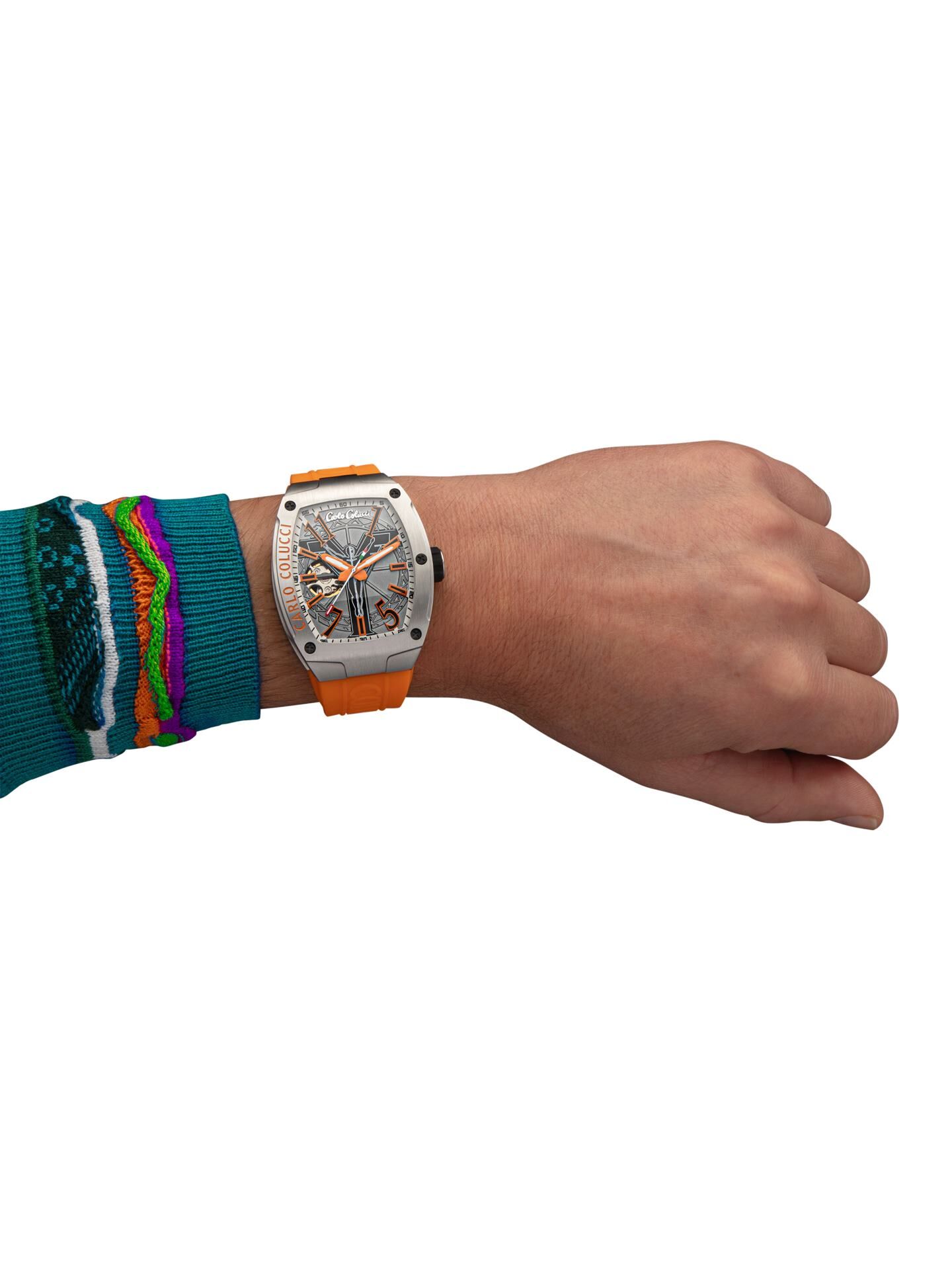  Stainless steel watch with silicone strap