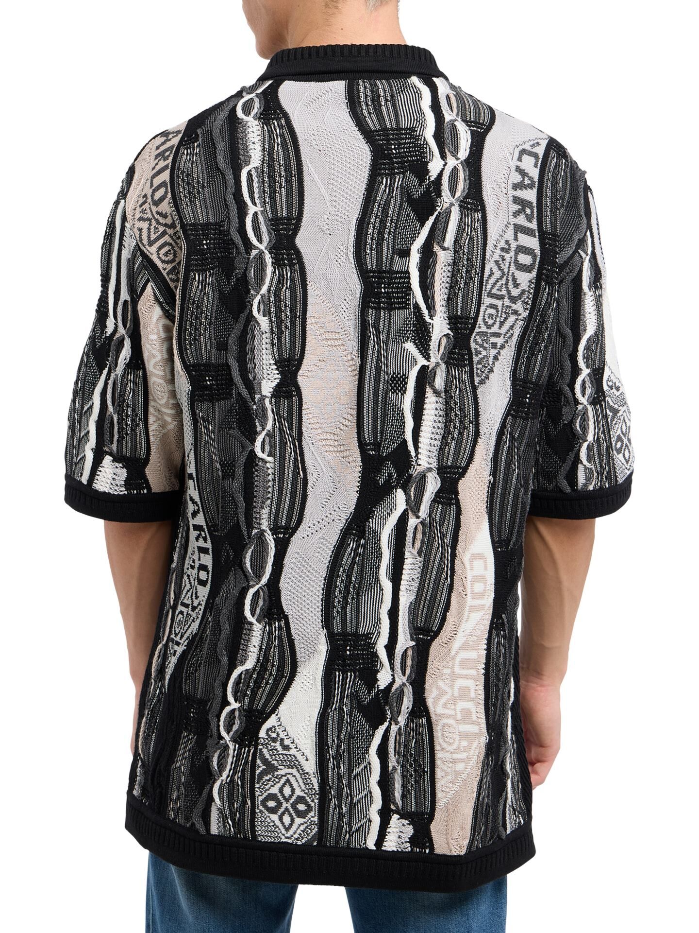 Oversize Strick Poloshirt - 3D Knit