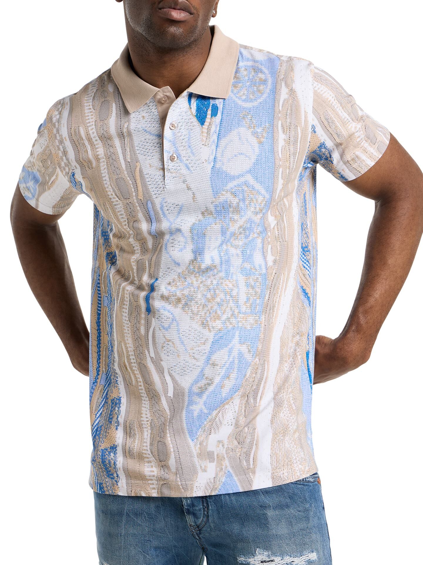 Poloshirt mit Knitprint
