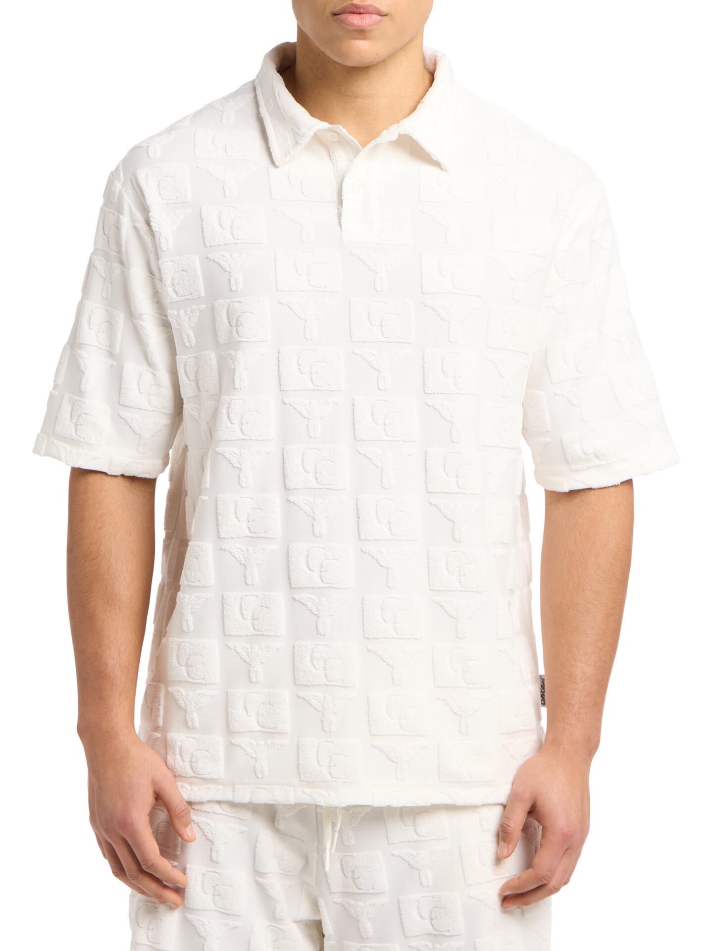 Oversize Poloshirt mit Frotteeinsätzen