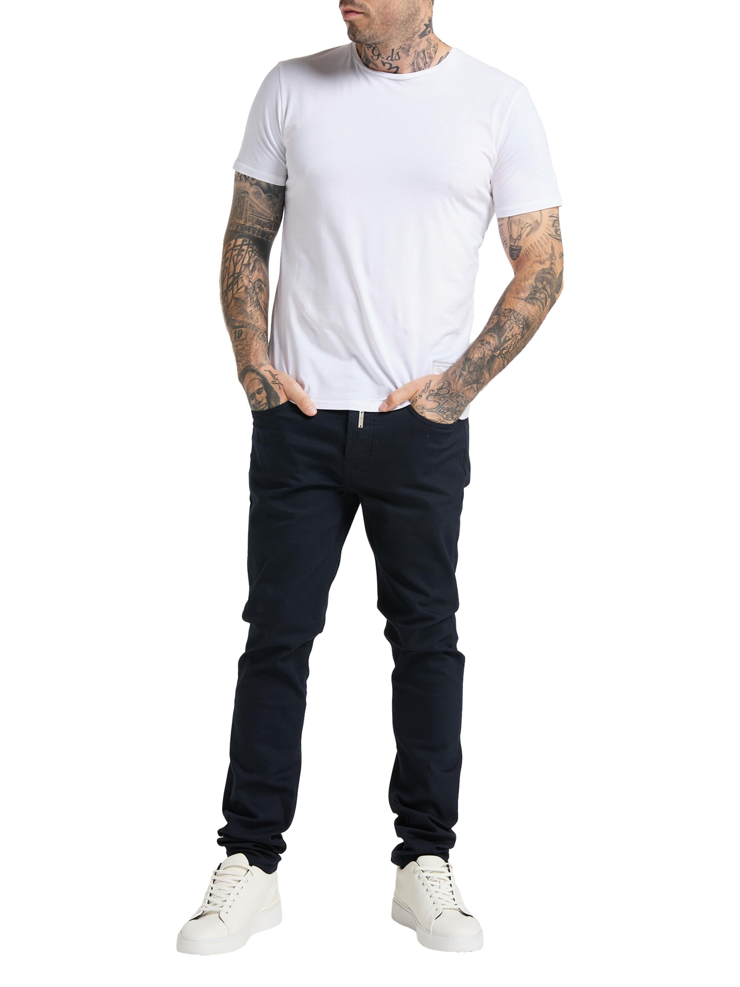  Flat jeans in cotton twill