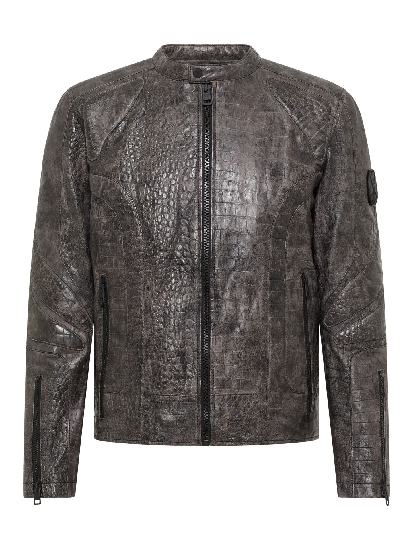 Lederjacke in Krokooptik