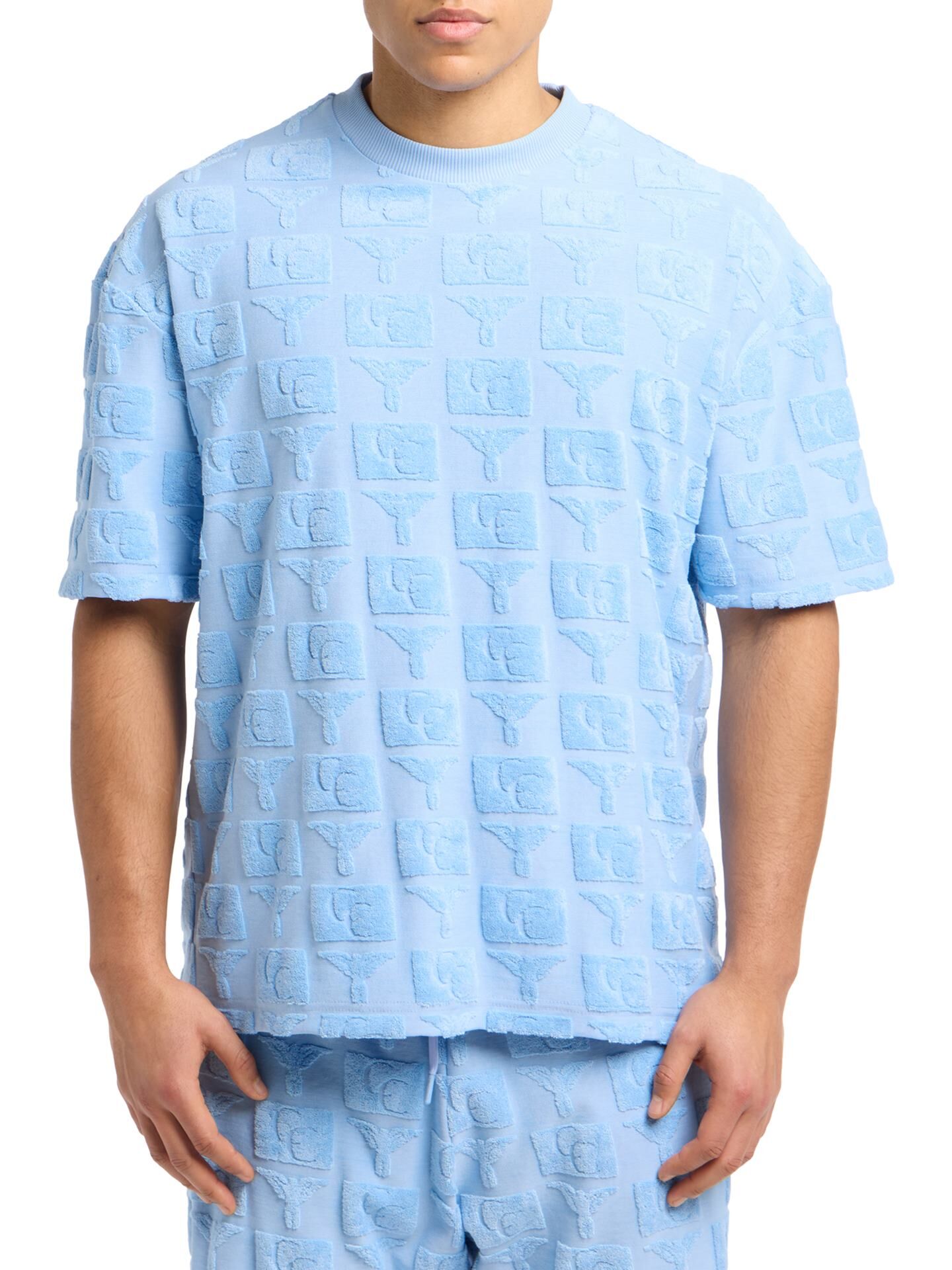 Oversize T-Shirt mit Frotteeinsätzen