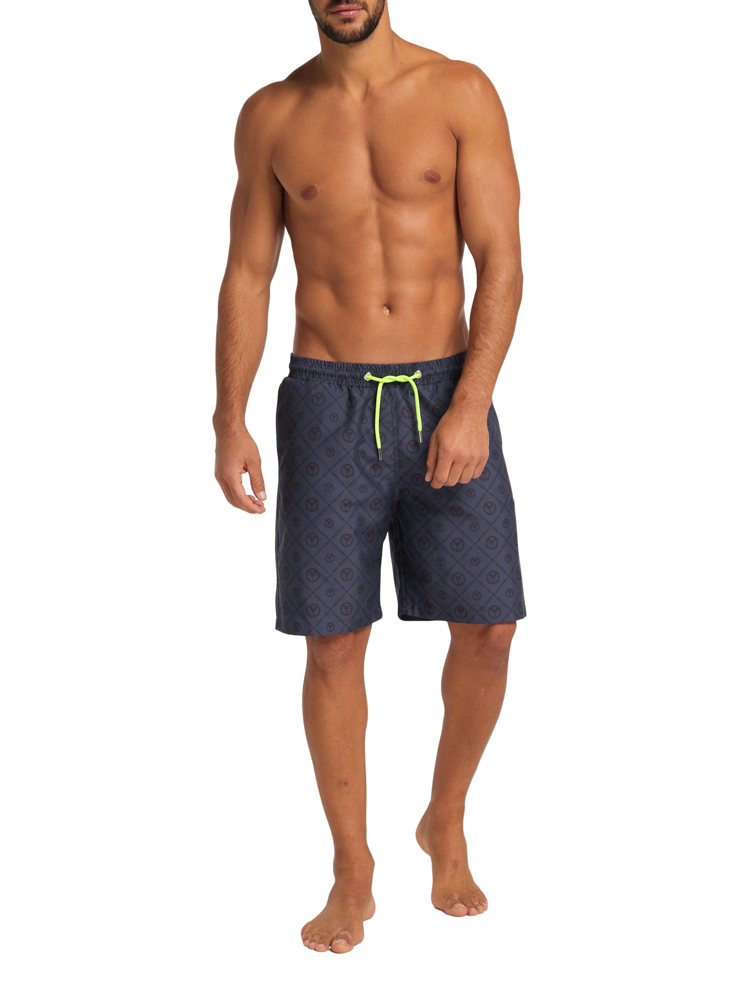  Men's swim trunk with logo print