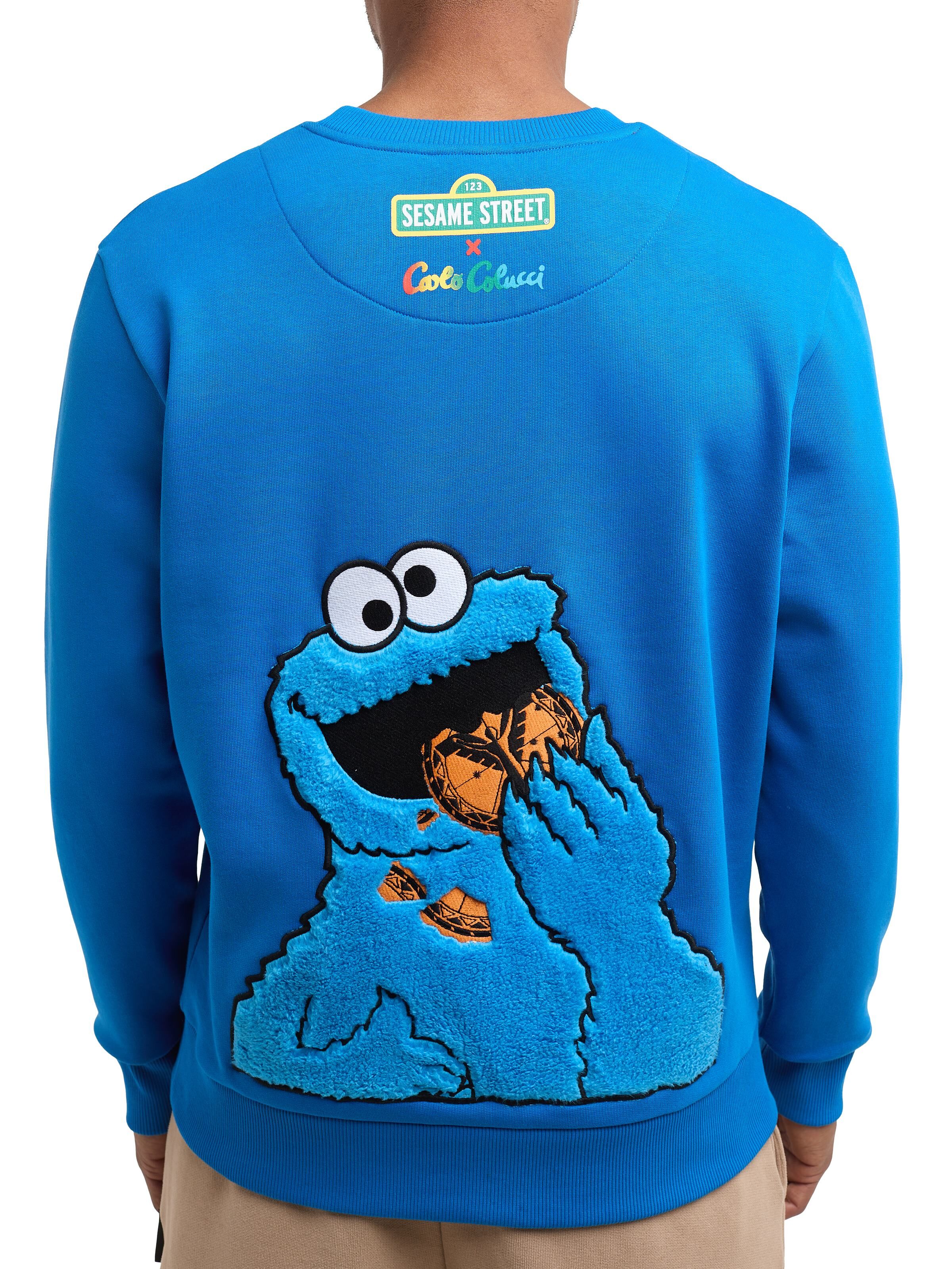 SESAME STREET x CARLO COLUCCI Unisex Sweatshirt | Blue | M | CC