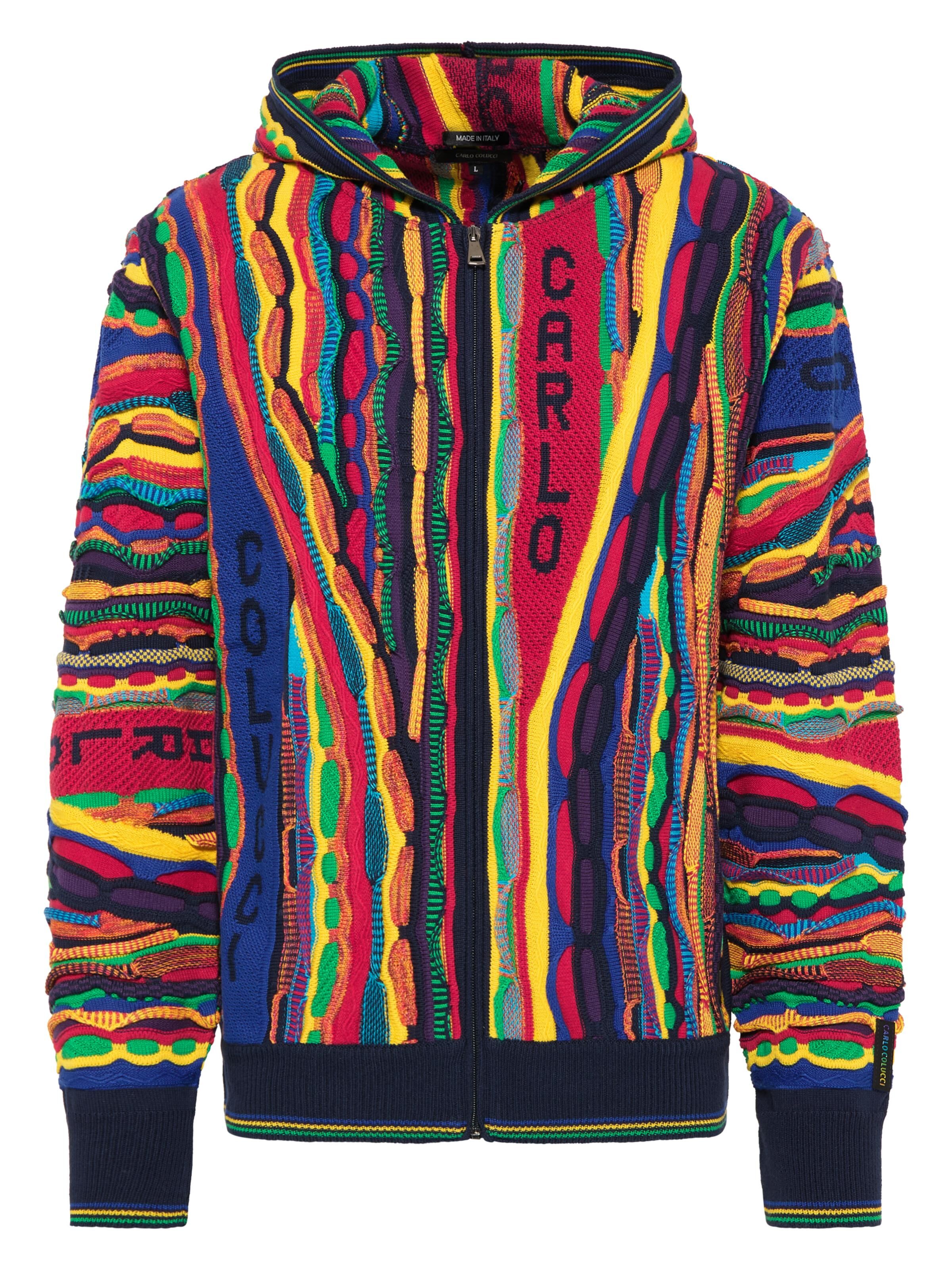 Strickjacke Carlo Colucci Schwarz Rot CARLO COLUCCI Strickjacke - Main Image