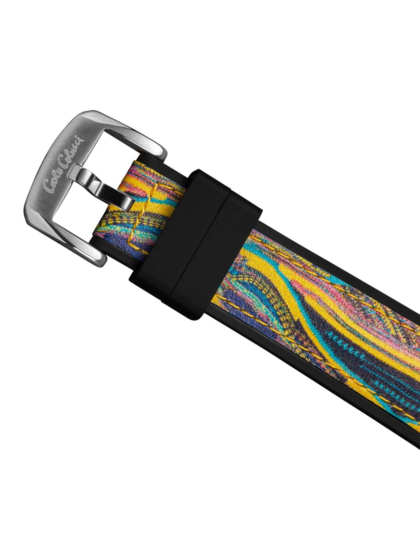  Round stainless steel watch with silicone strap