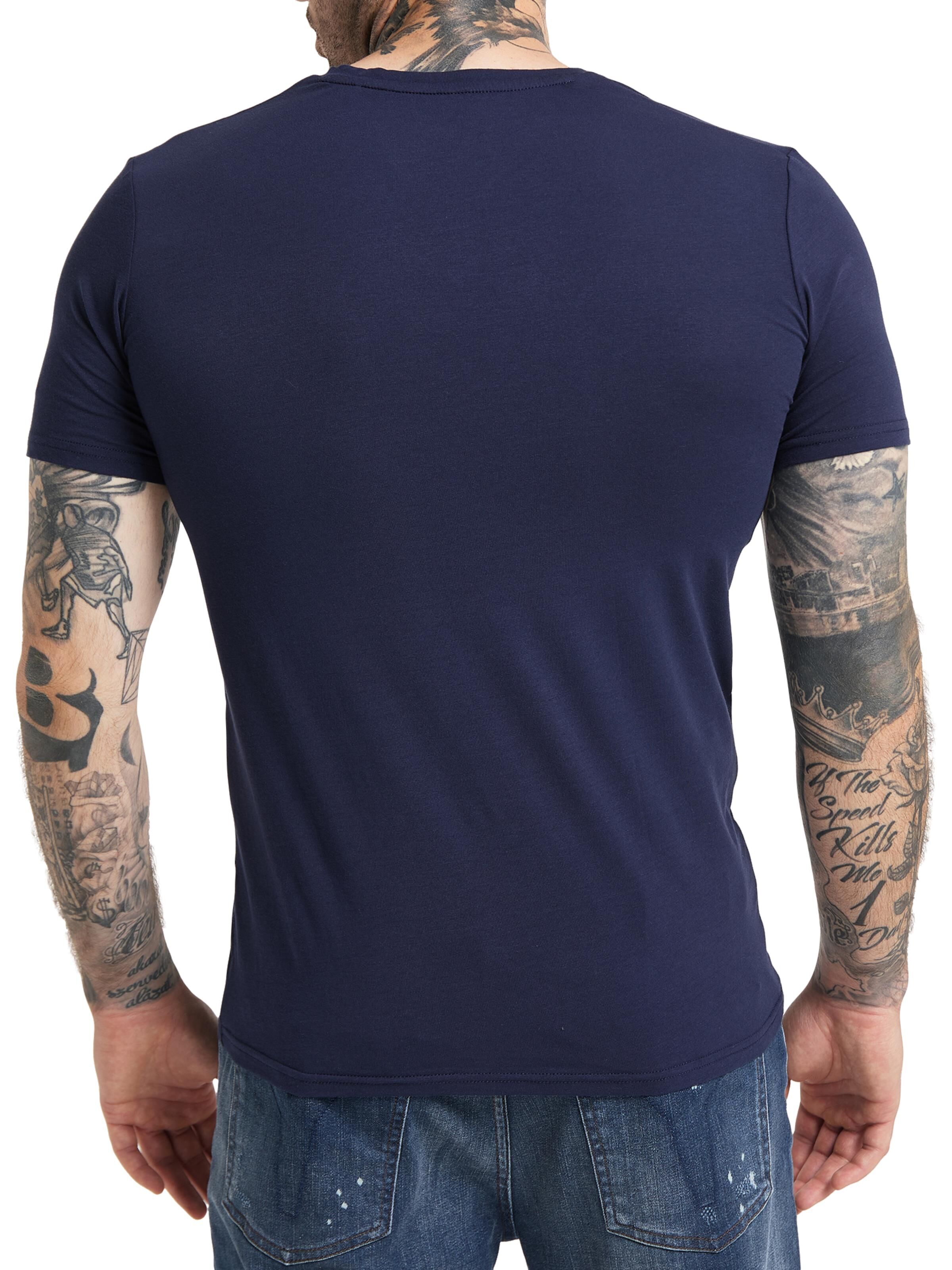  V-neck T-Shirt mit aufwendiger Stickerei