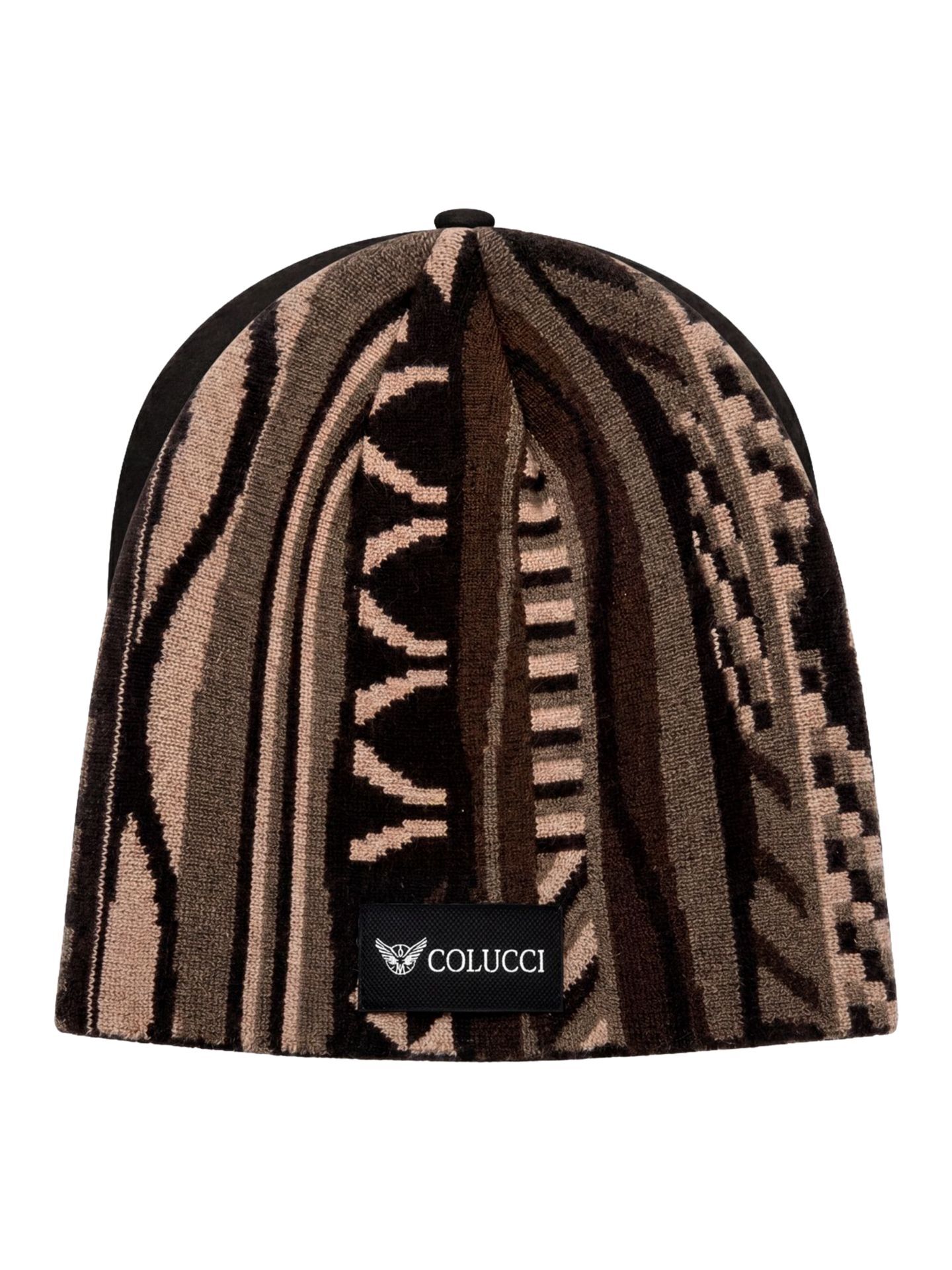 Carlo Colucci Flat Knit Skull Beanie - Braun OS