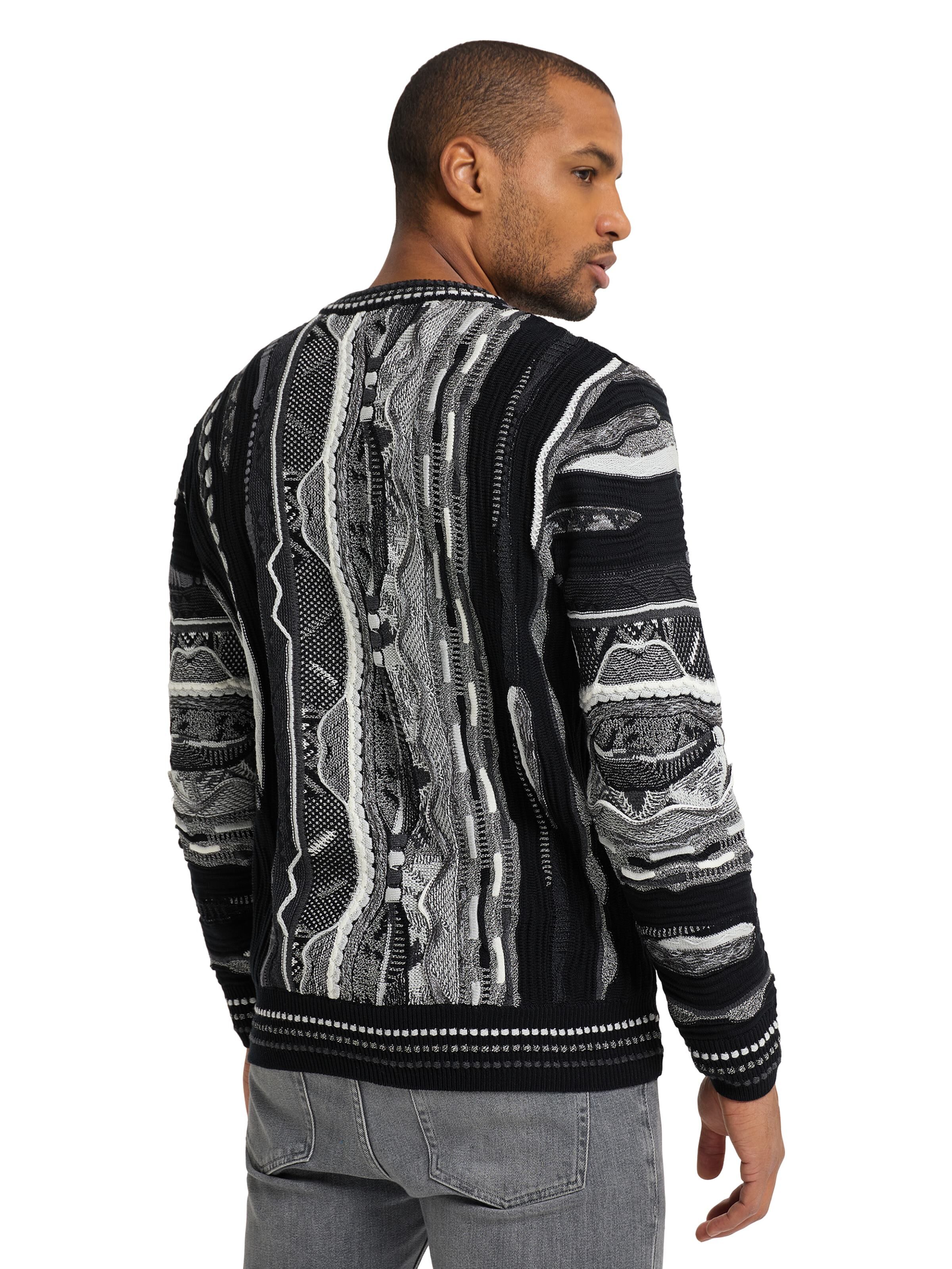 Men's jacquard sweater | Black / White | XXL | DAH-C9705-201-XXL