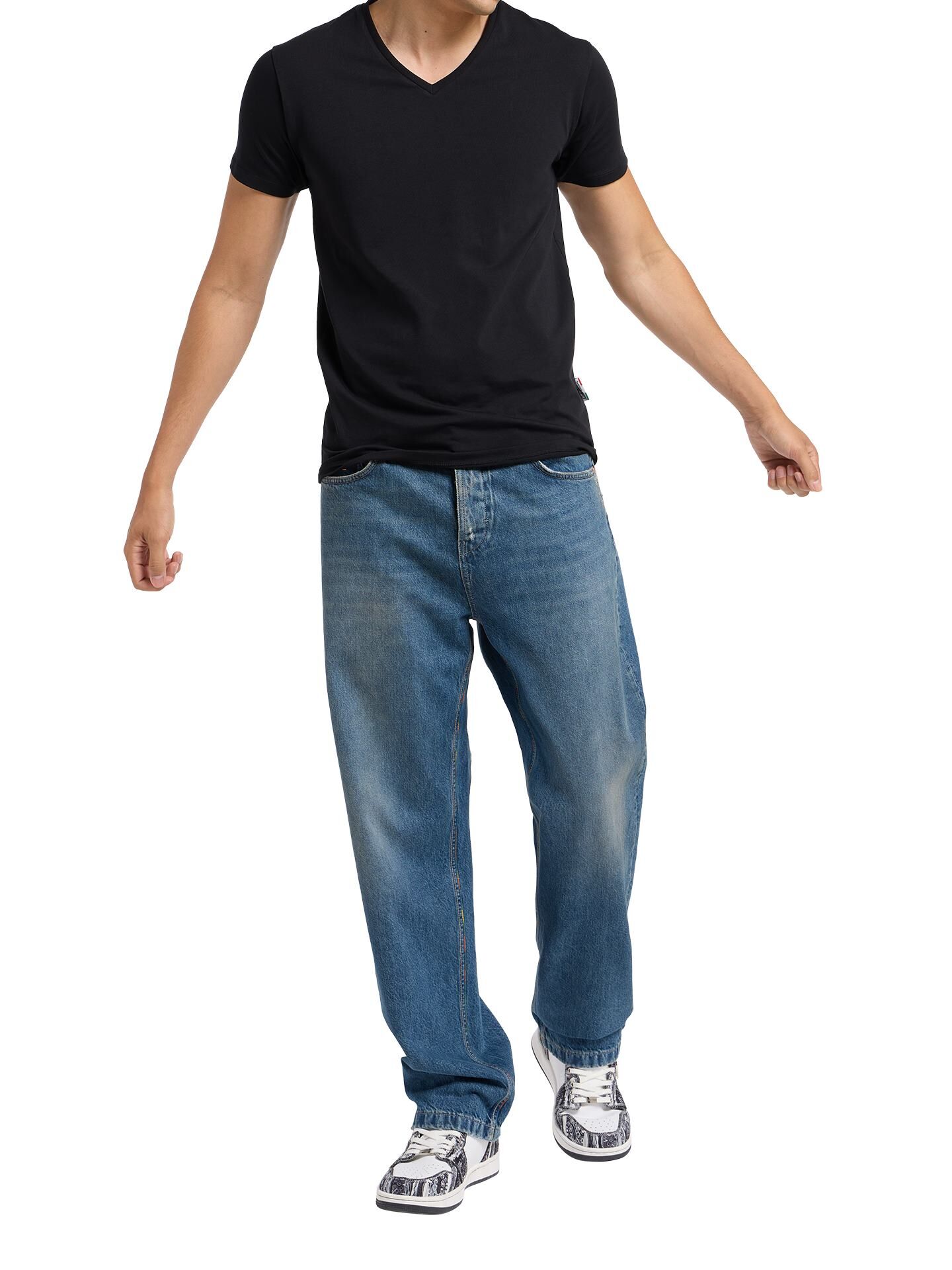 V-Ausschnitt T-Shirt, 2er Pack