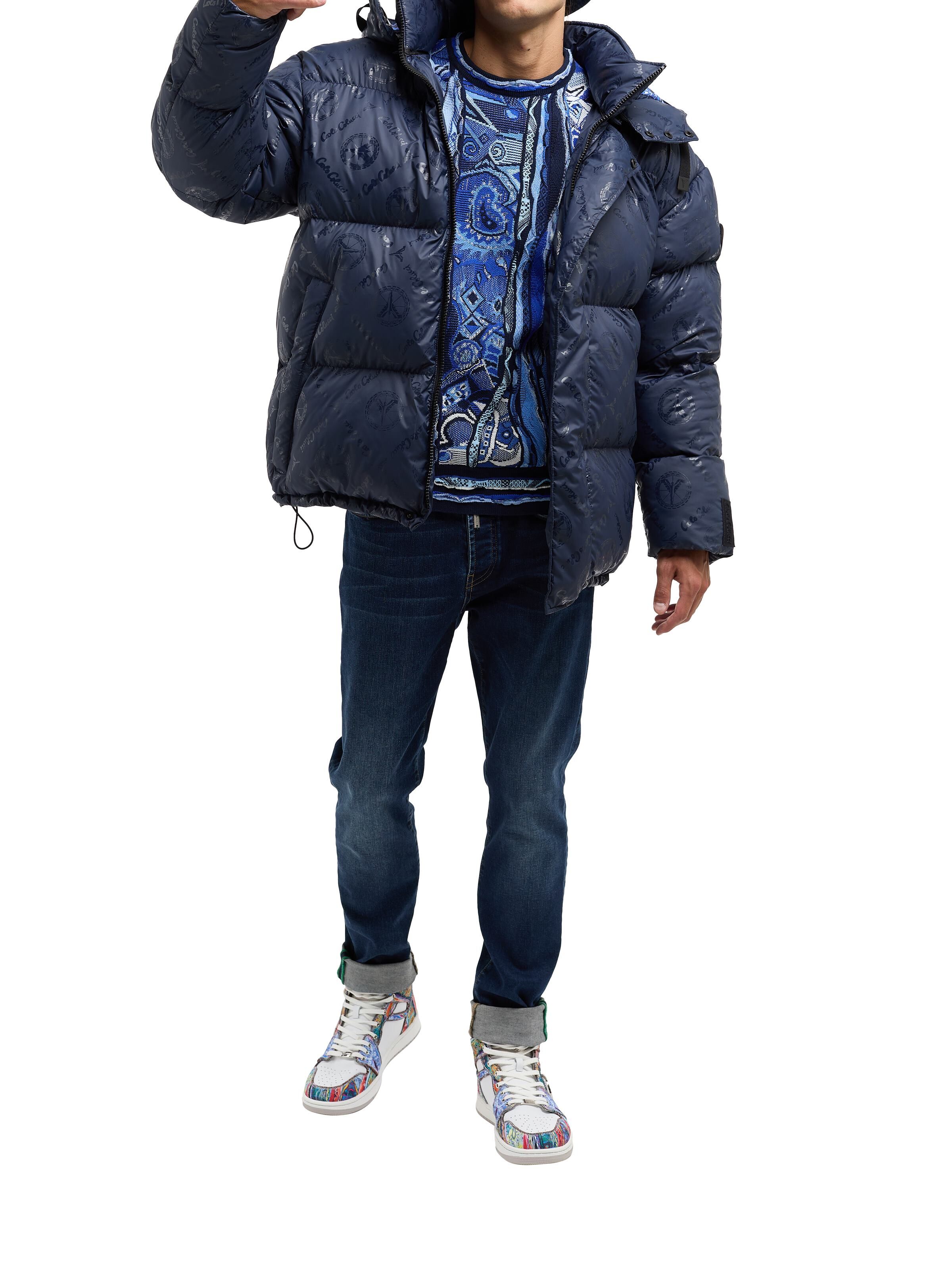 Wattierte Oversize Jacke mit Unique Badge