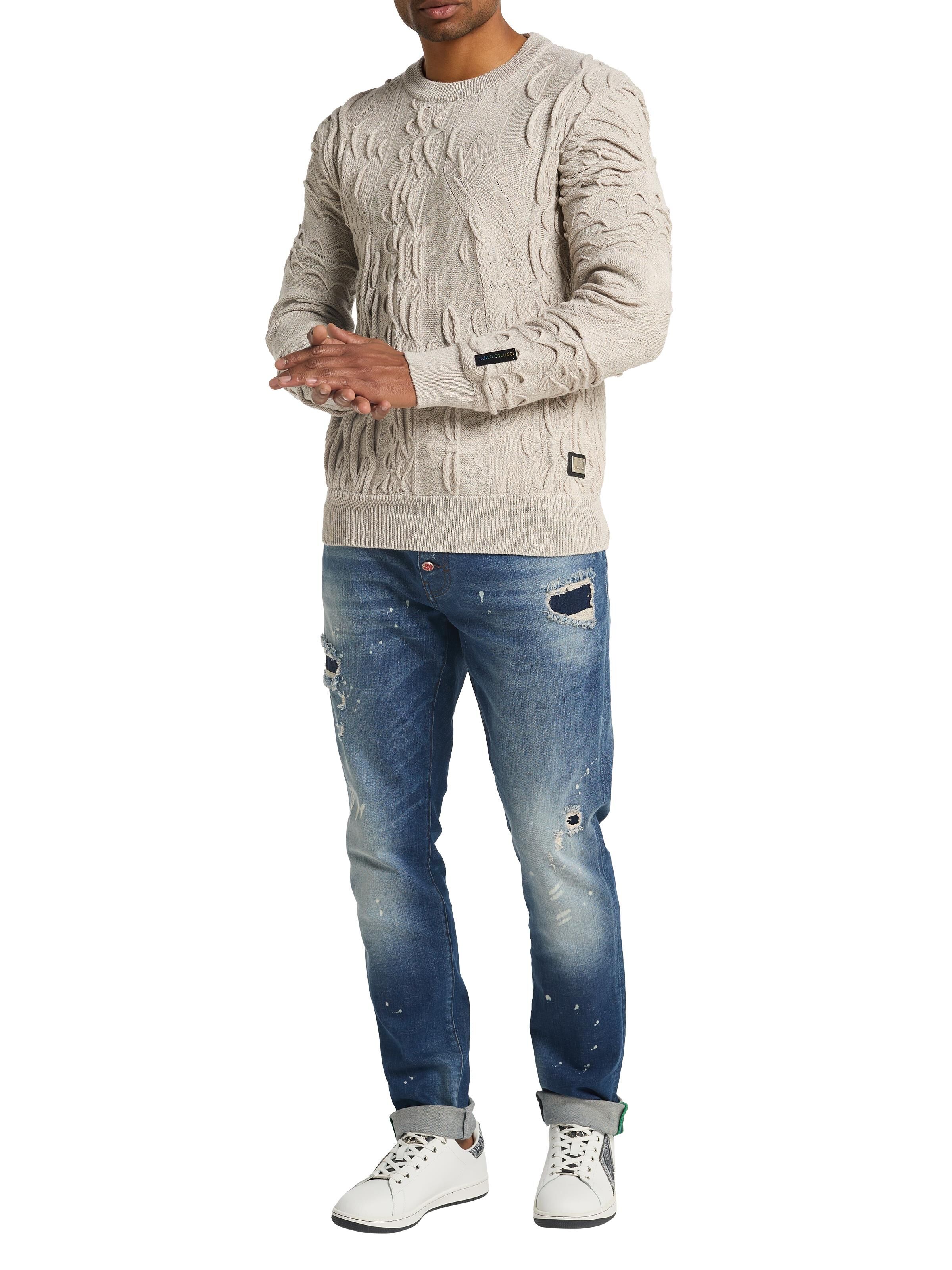  Plain colored crew neck sweater