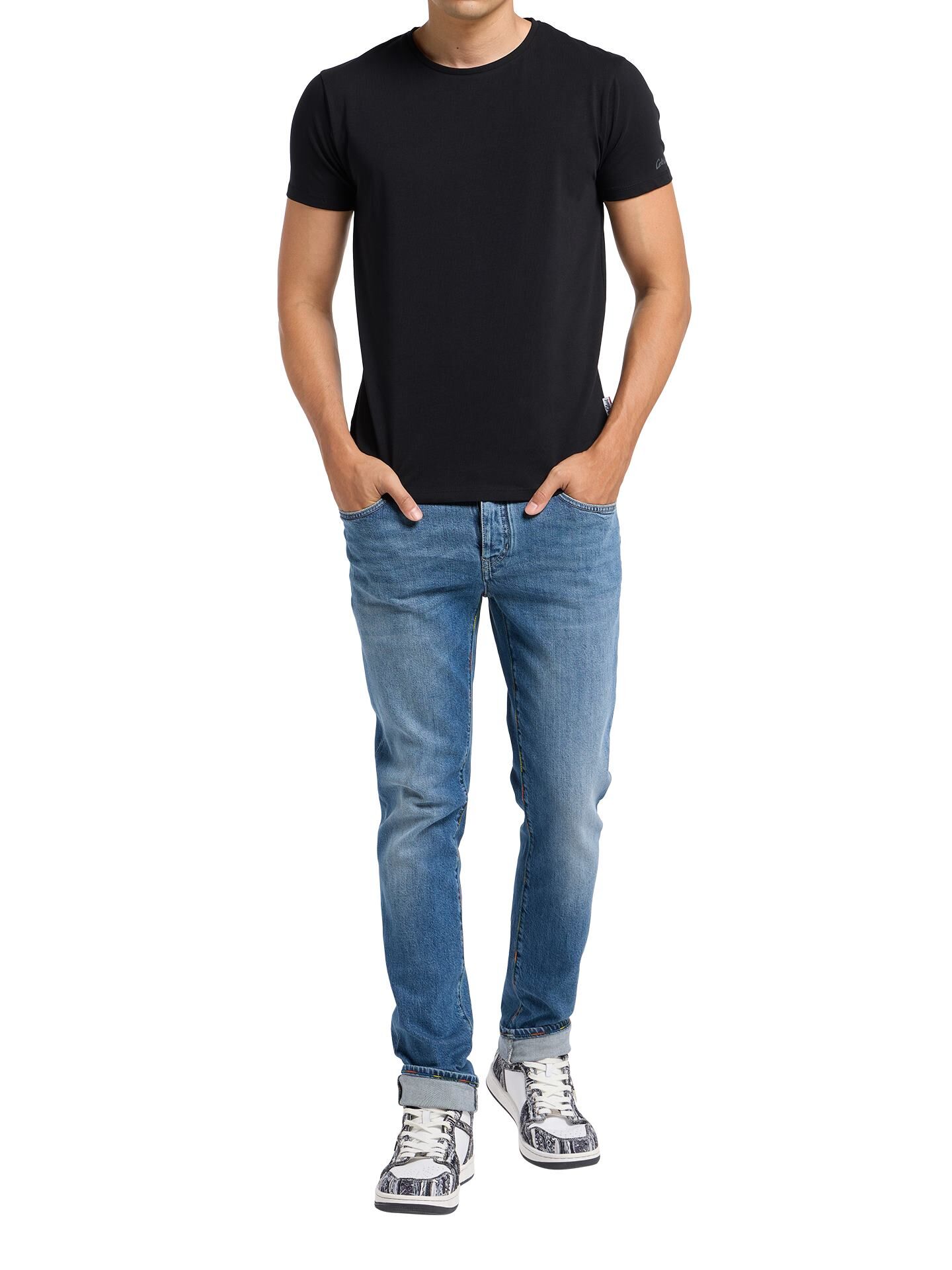  Rundhals T-Shirt, 2er Pack