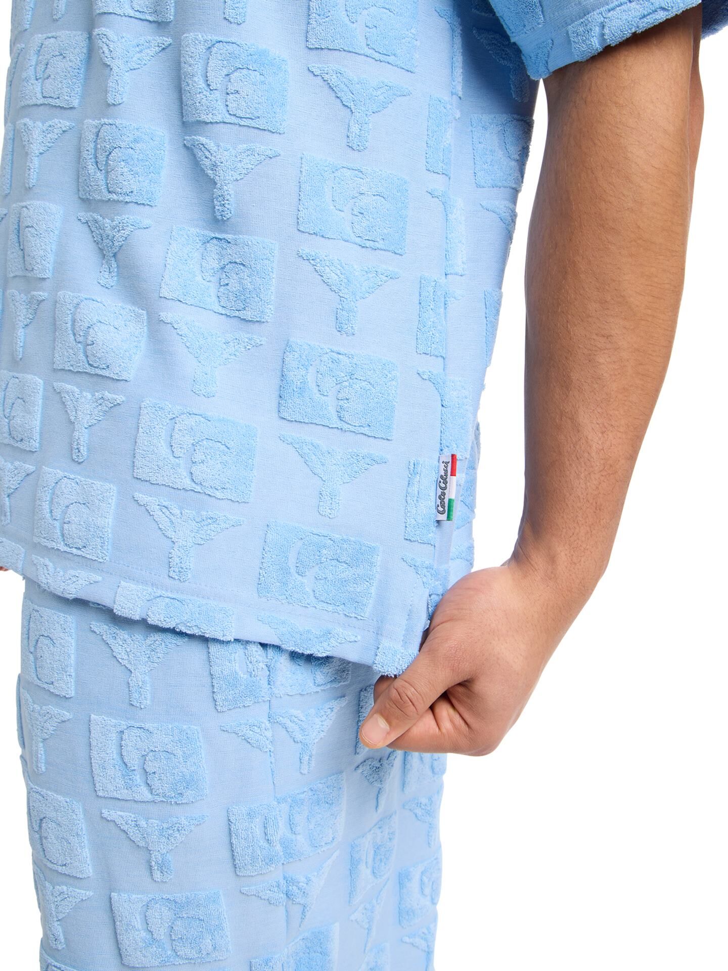 Oversize Poloshirt mit Frotteeinsätzen