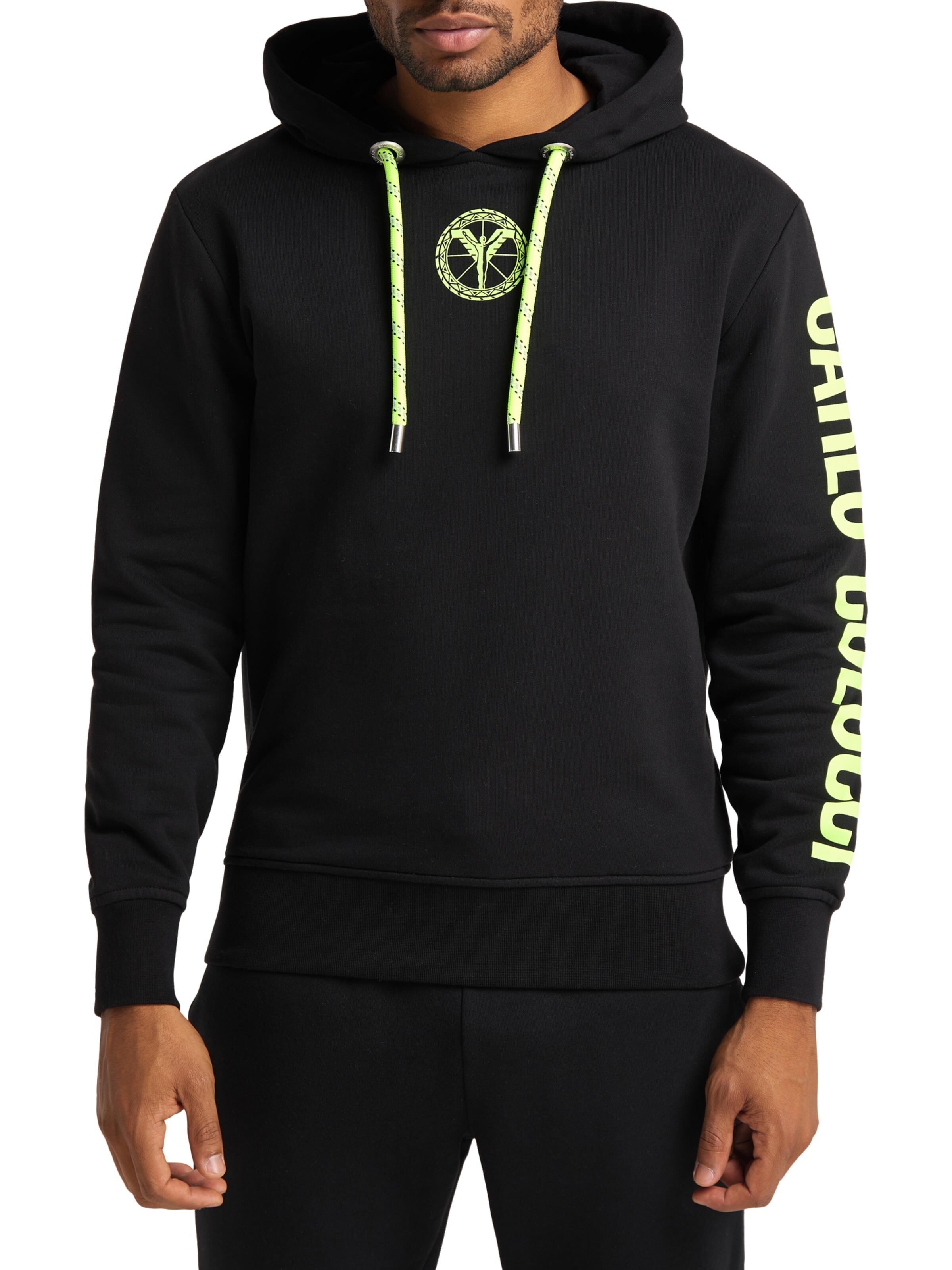 Men s hoodie with neon print DAH C4221 201 XL