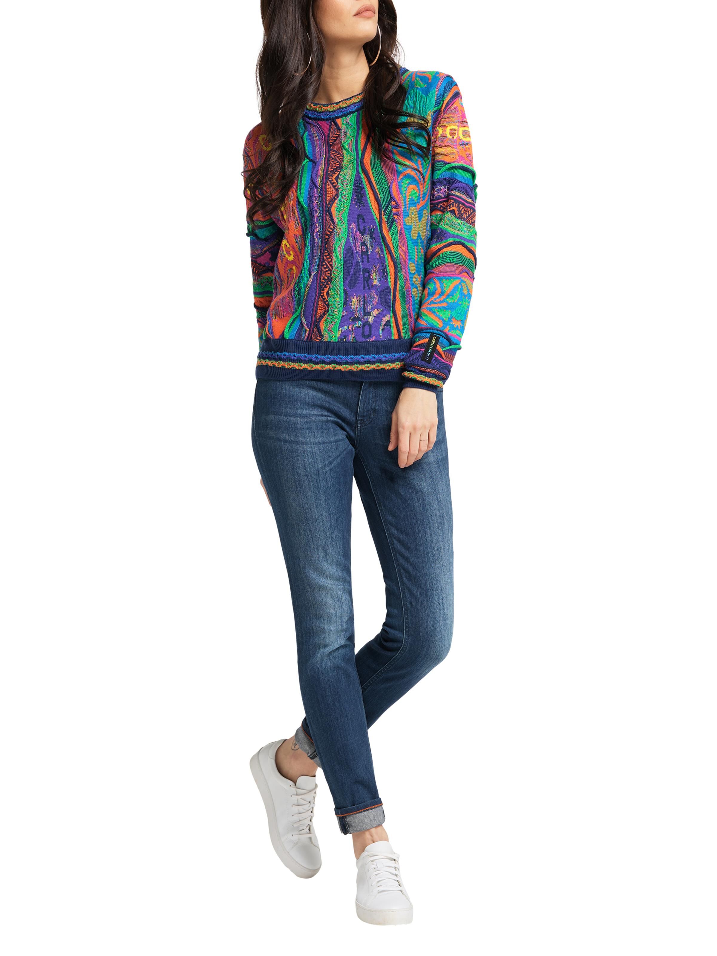  Damen Jacquard Pullover