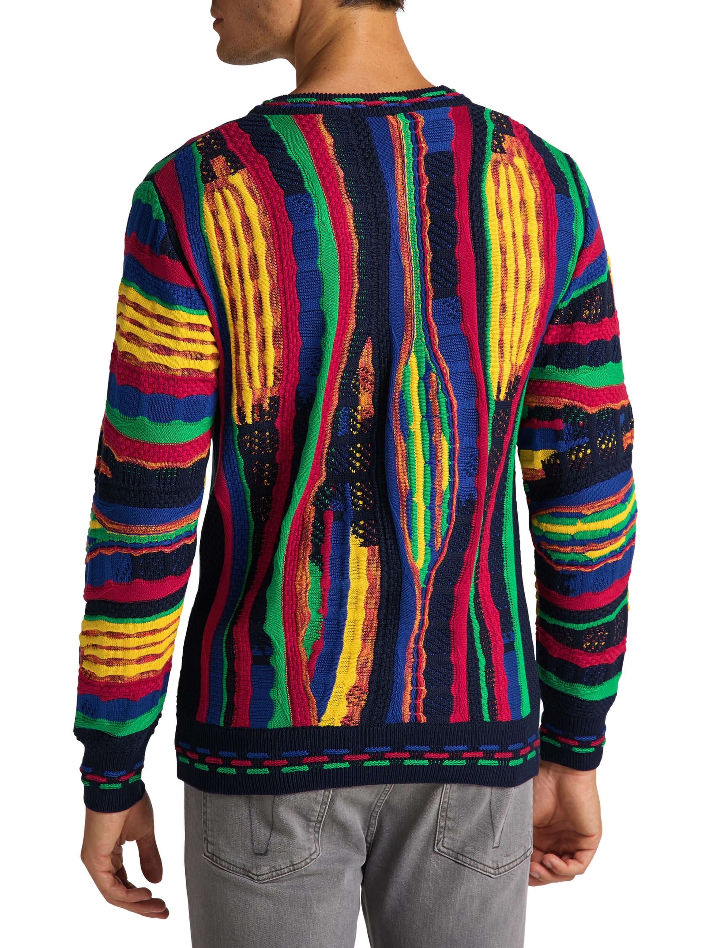 Vintage-Jacquard sweater | Navy / Red | L | DAH-C9909-101-L