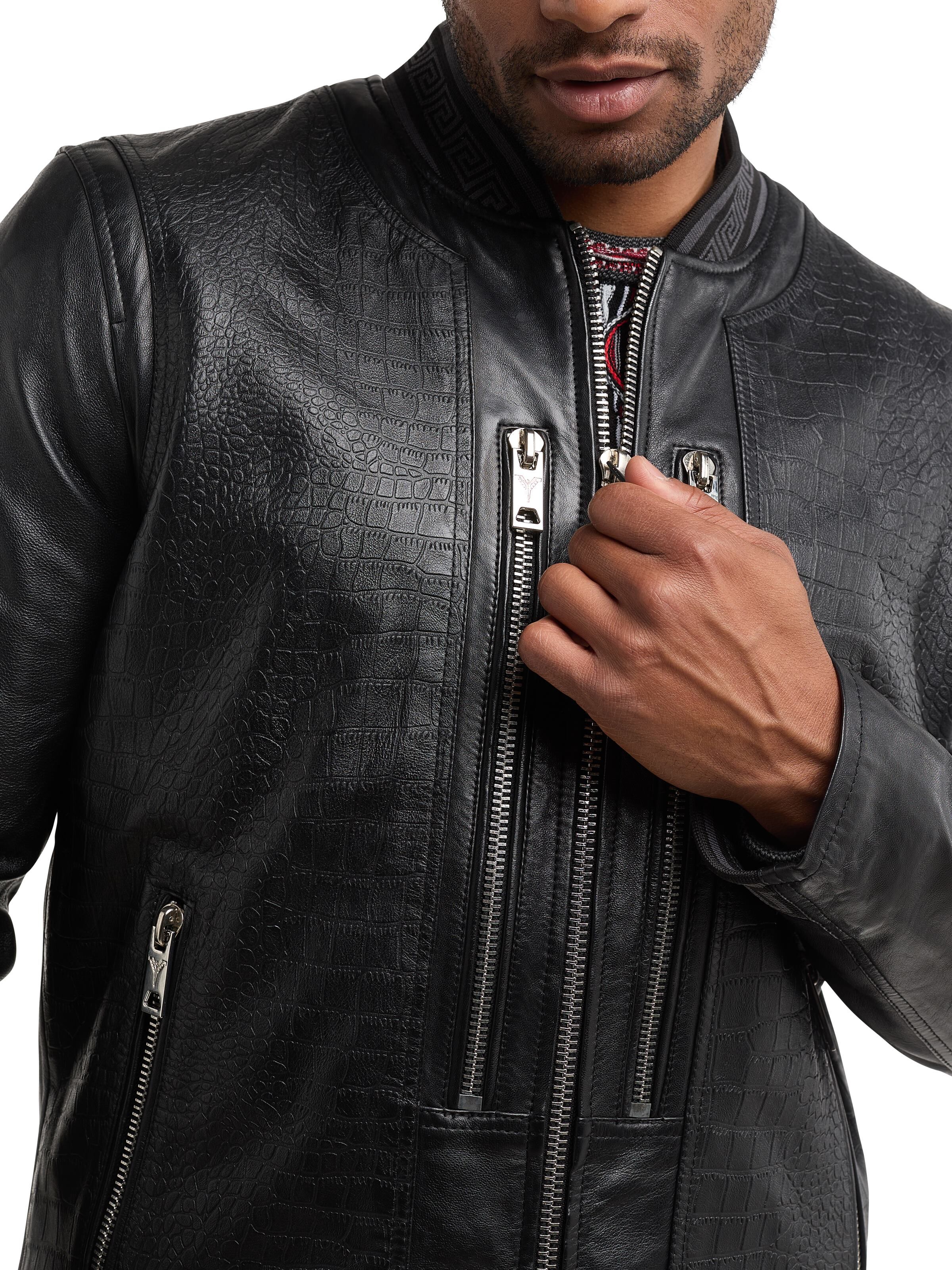  Leather jacket in croco design