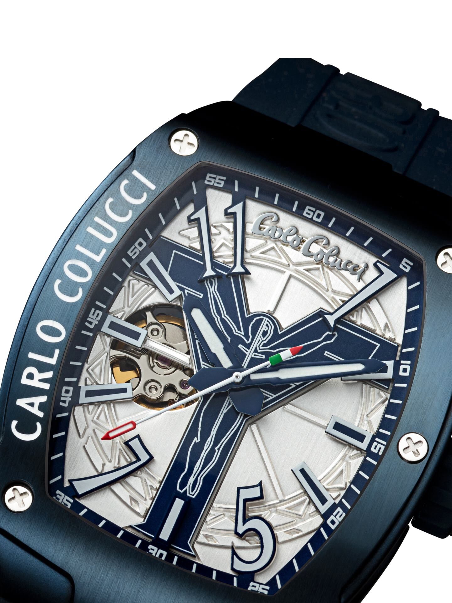  Stainless steel watch with silicone strap