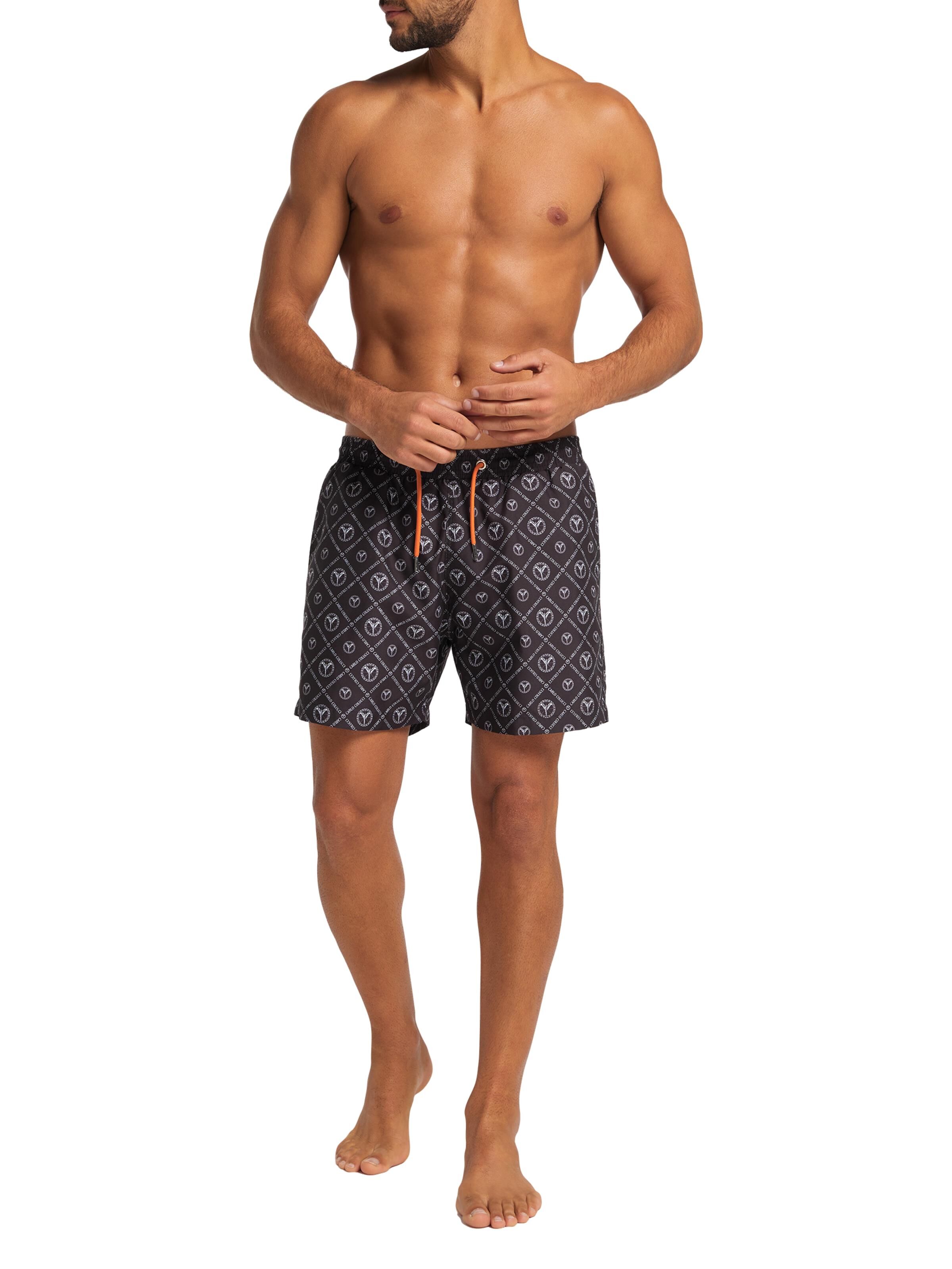 Herren Badeshorts mit Logodruck