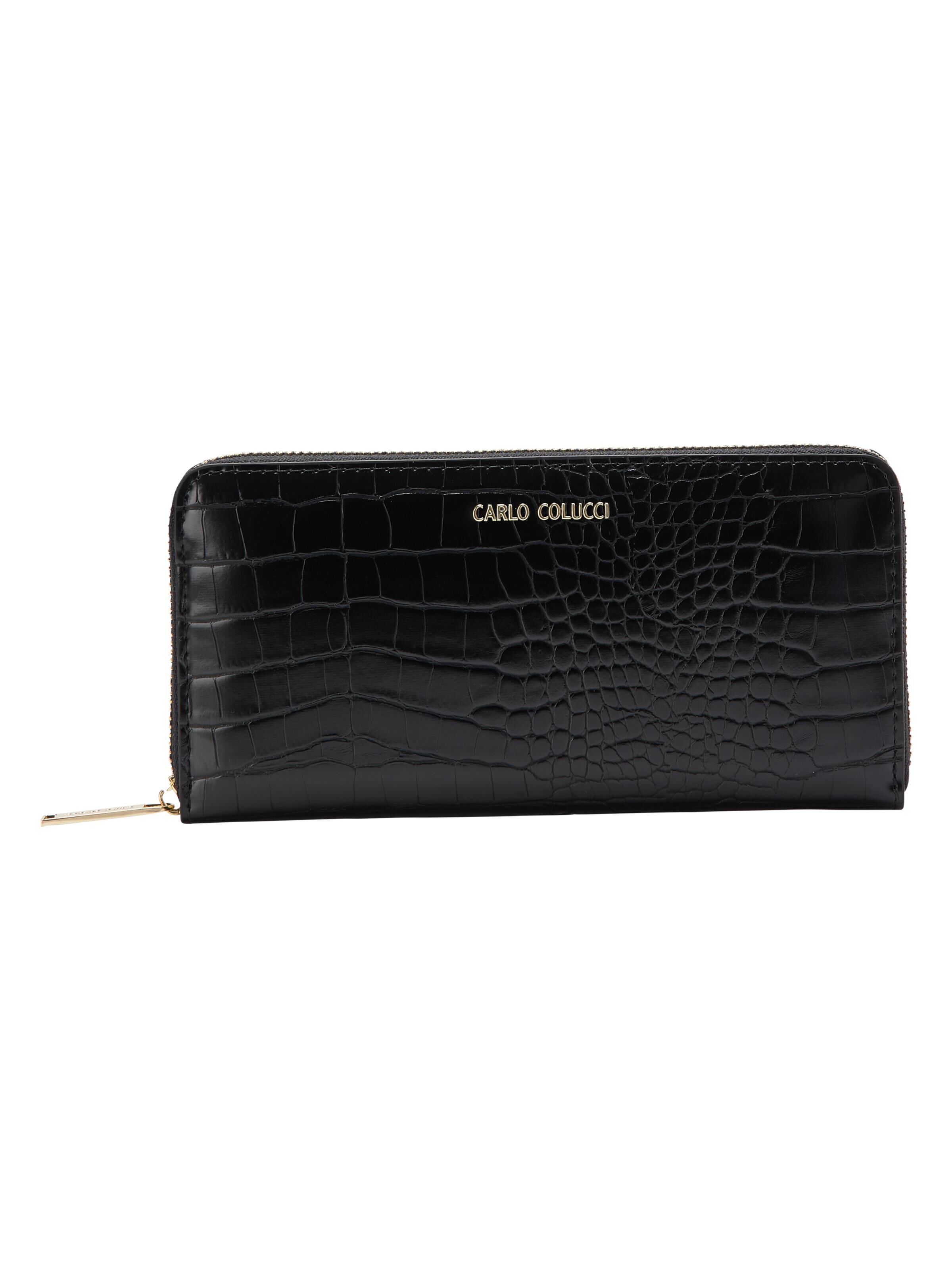 Carlo Colucci Geldbörse mit goldenen Details - Schwarz