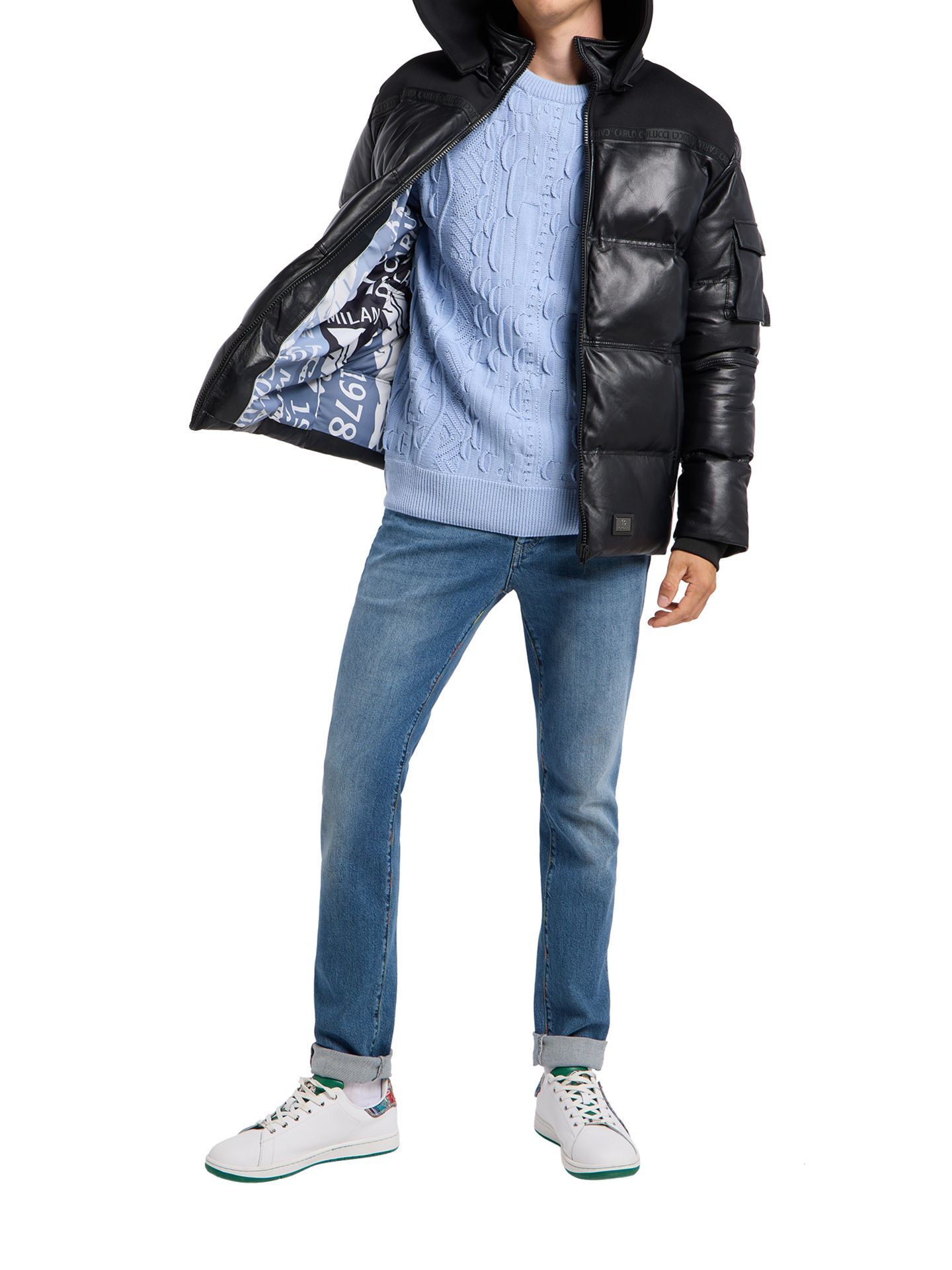  Leather puffer jacket