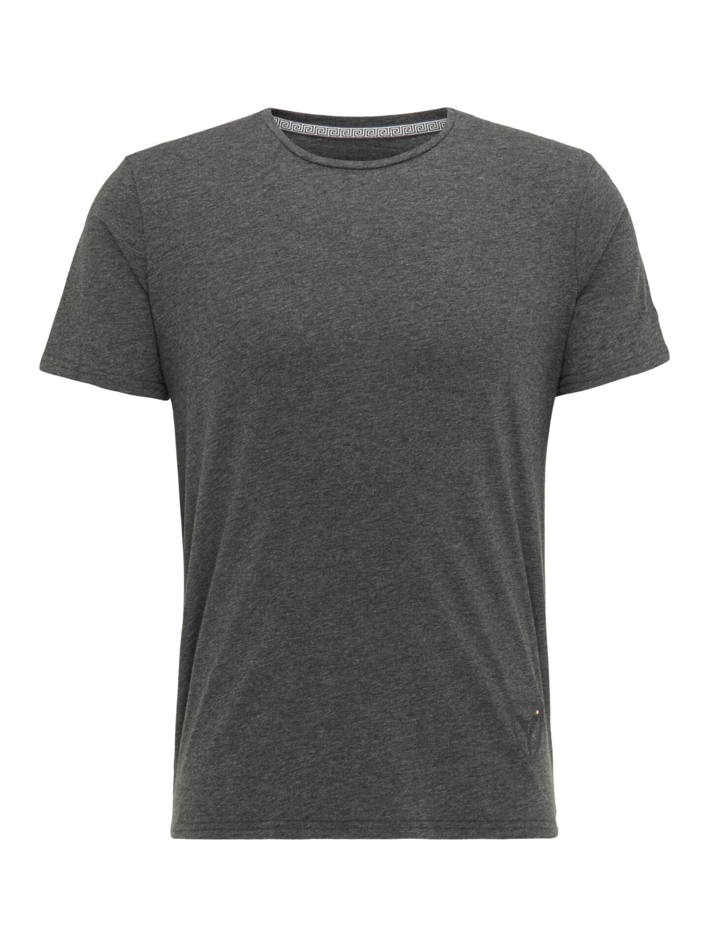 Rundhals T-Shirt mit Logo Stickerei