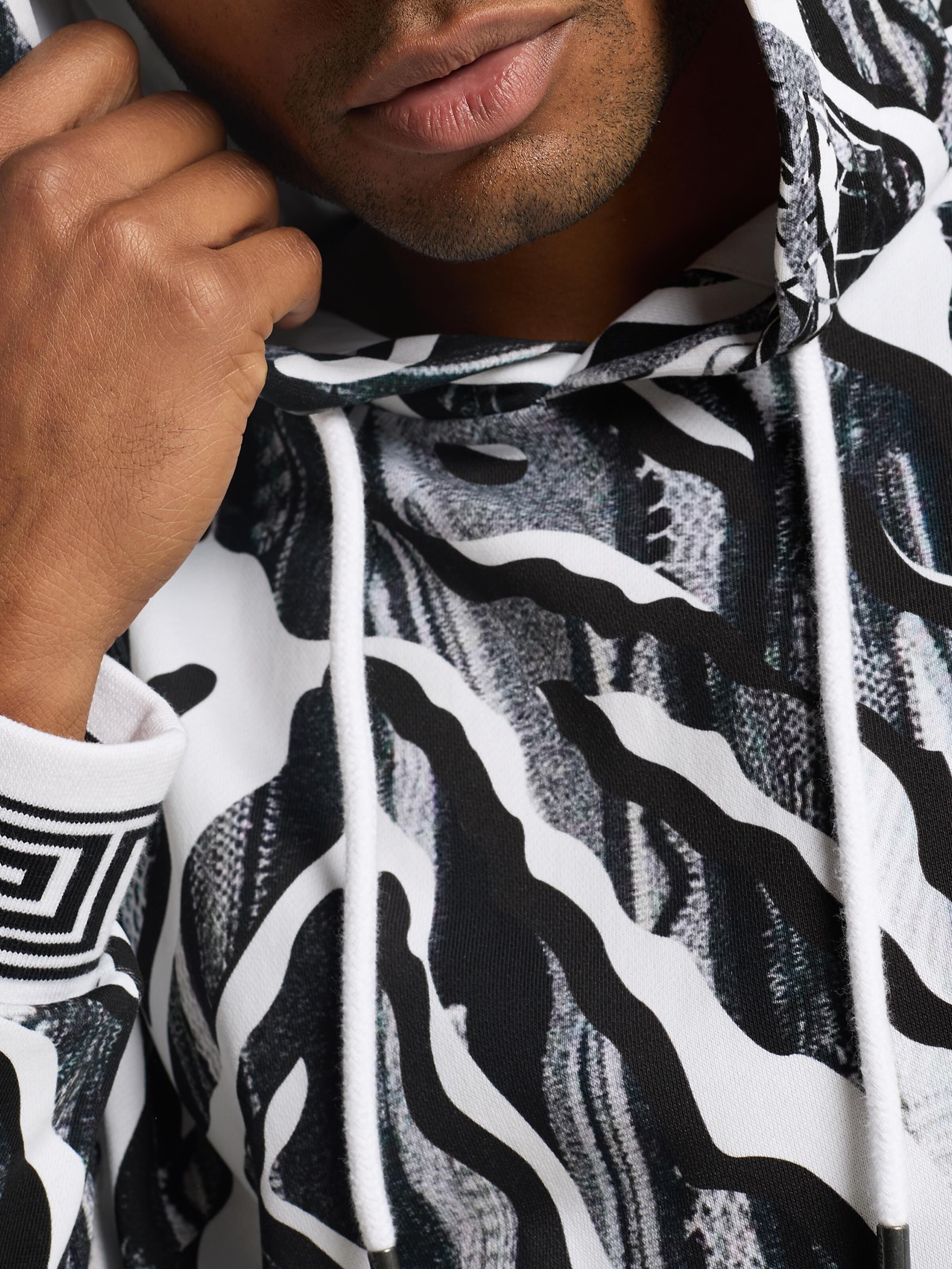 Hoodie with pocket | White / Black | XXL | CC-C6029-292-XXL