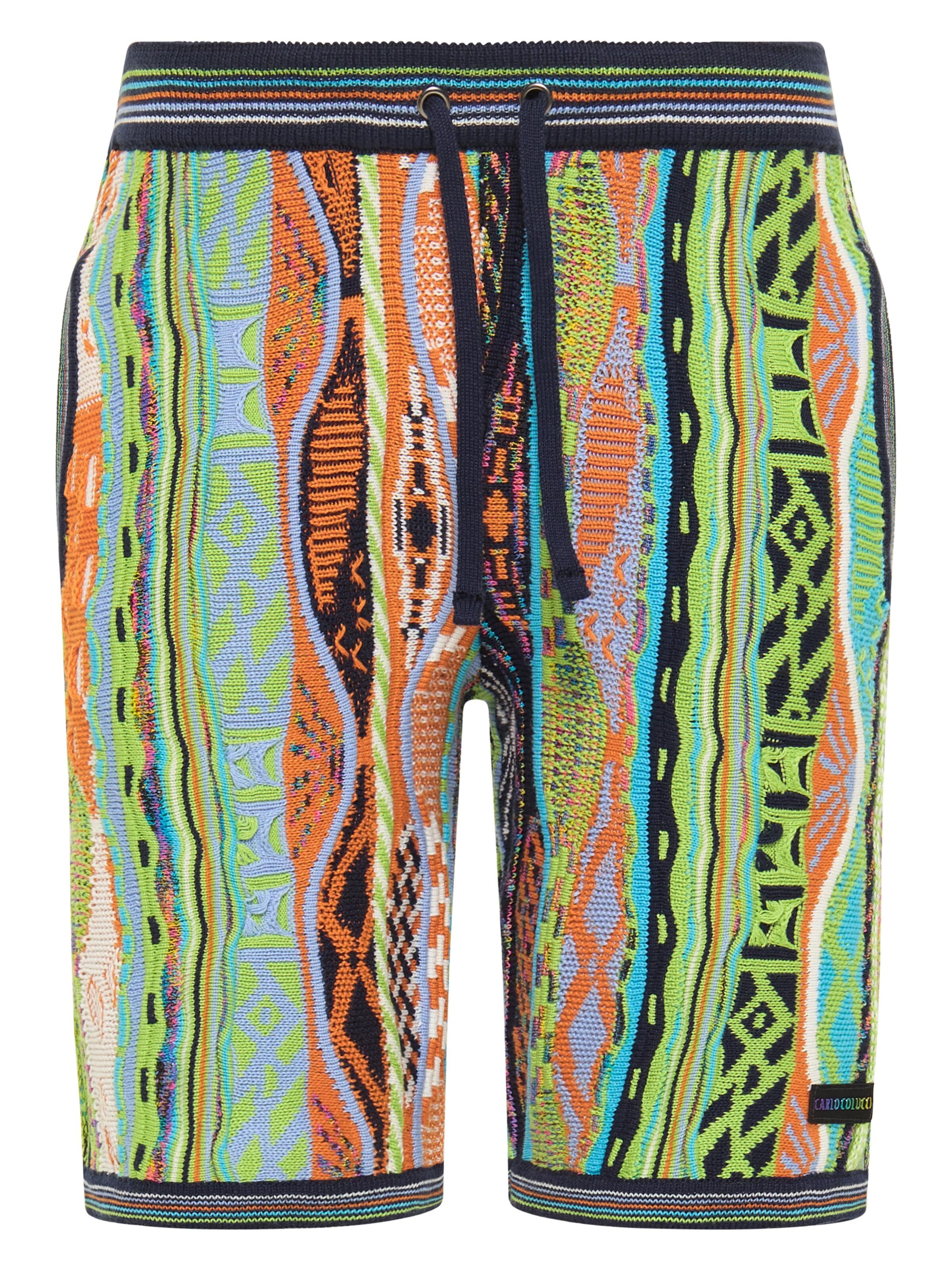 Knit shorts with jacquard