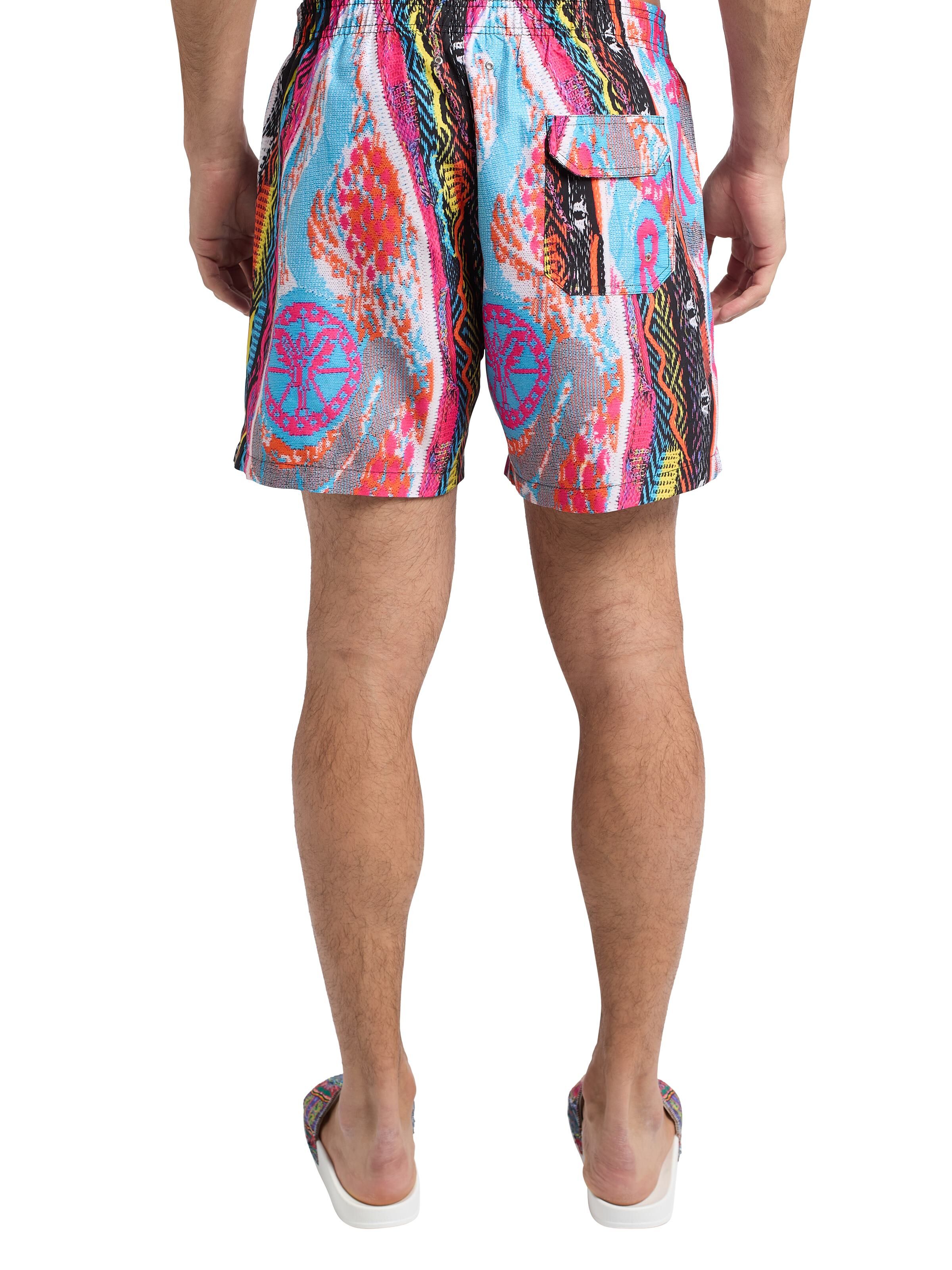 Badeshort mit Strickdruck