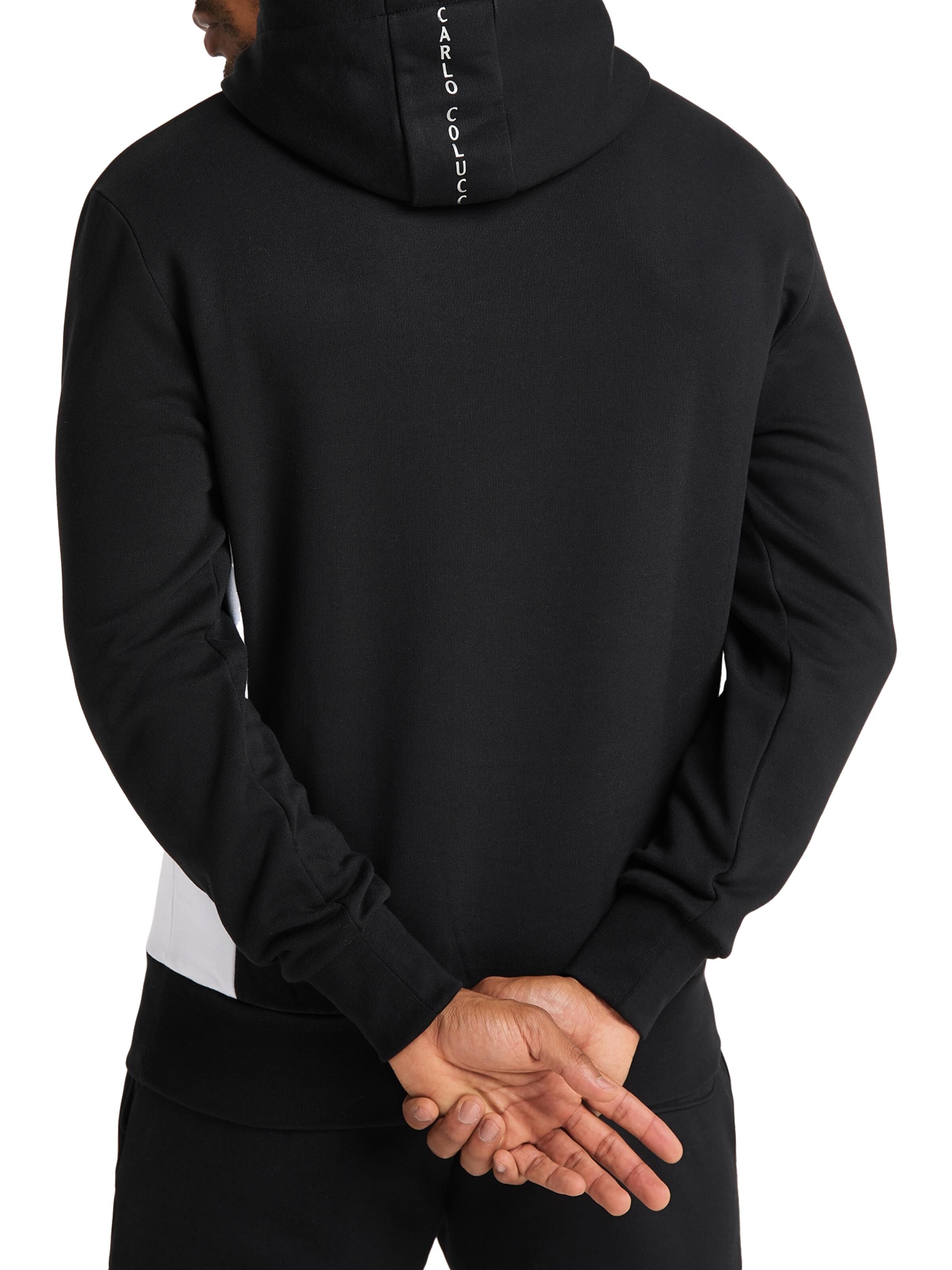 Men's sweat hoody with metallic lettering Black L DAH-C4410