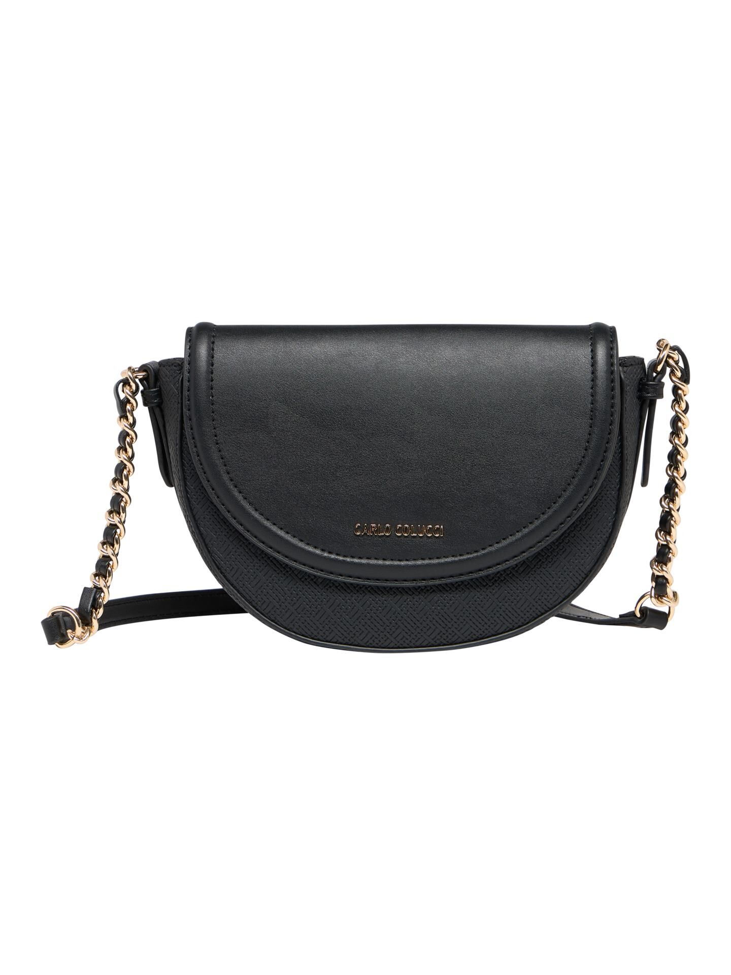 Carlo Colucci Handtasche in Bastoptik - Schwarz Schwarz
