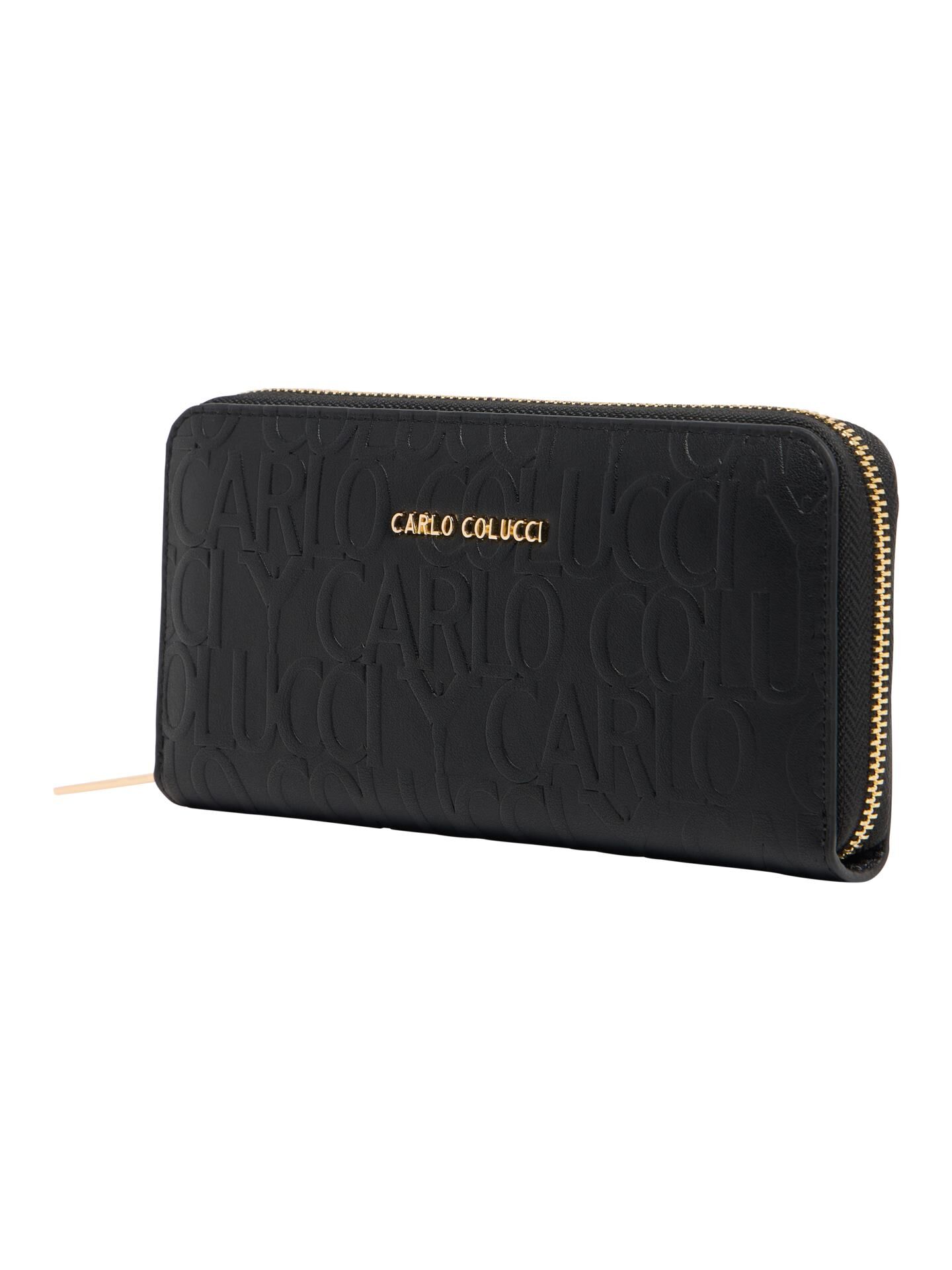 Small wallet with embossed logo lettering