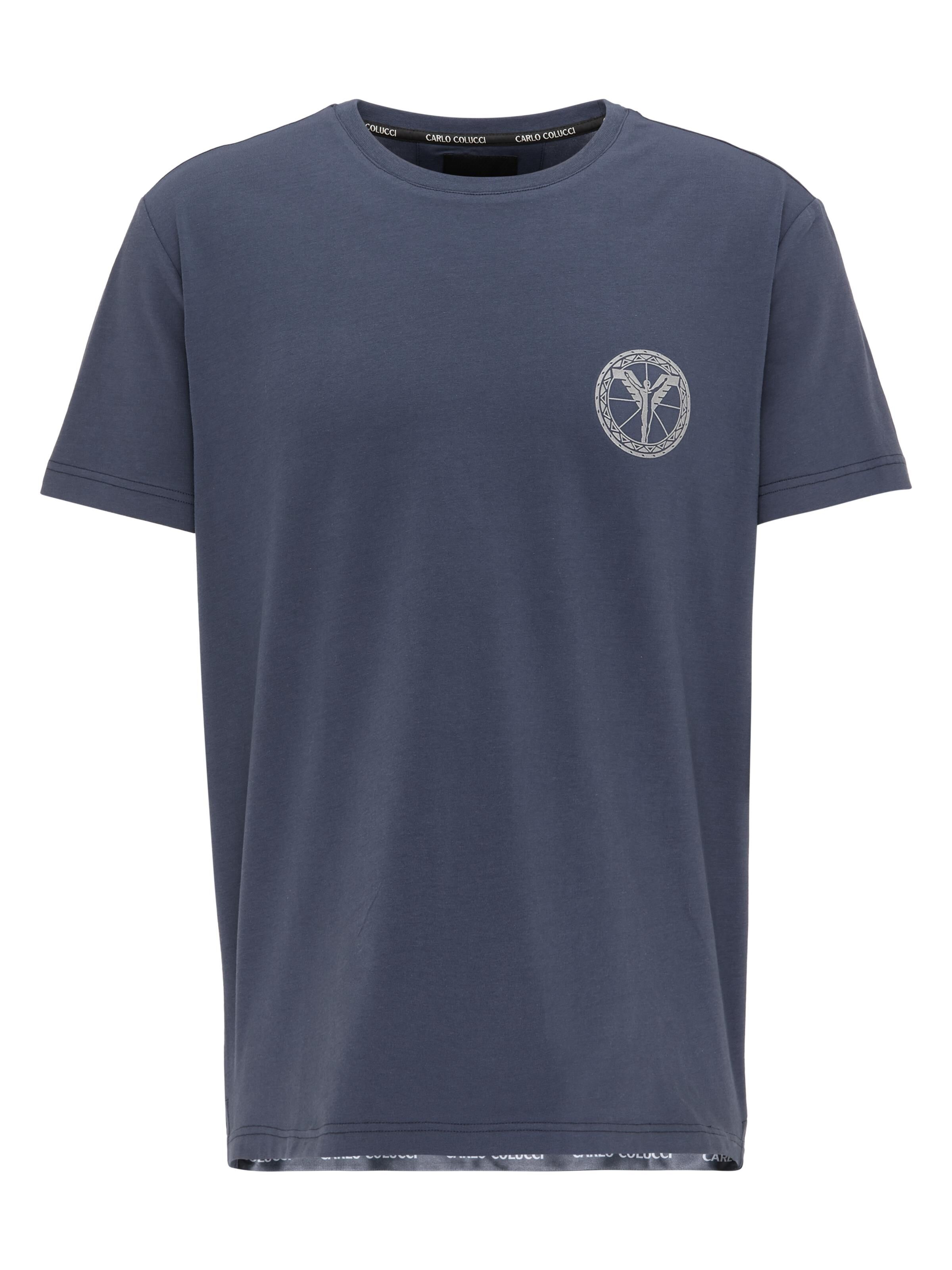 Carlo Colucci Basic Logo-T-Shirt - Navy S