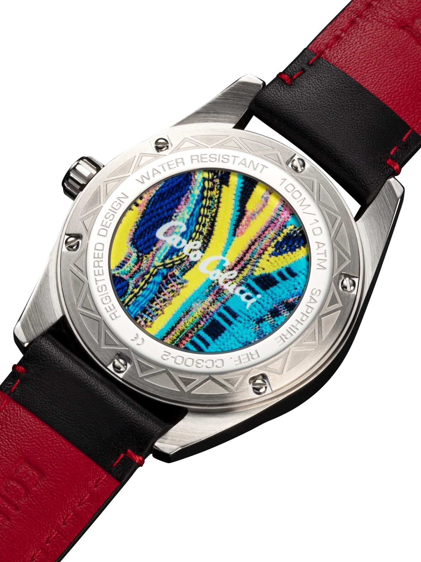  Runde Edelstahluhr mit Lederarmband