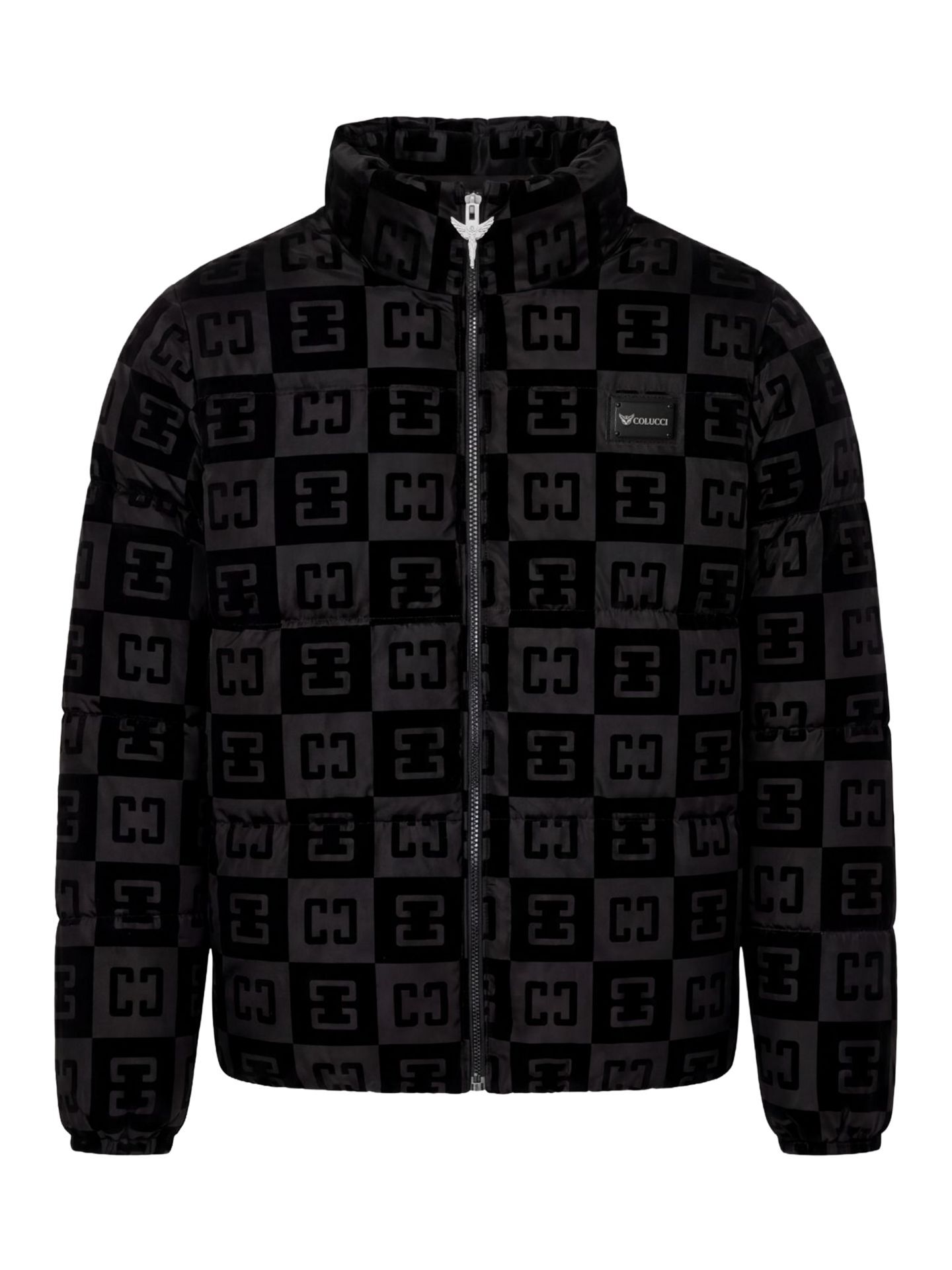 Carlo Colucci Checkboard Pufferjacket - S Black