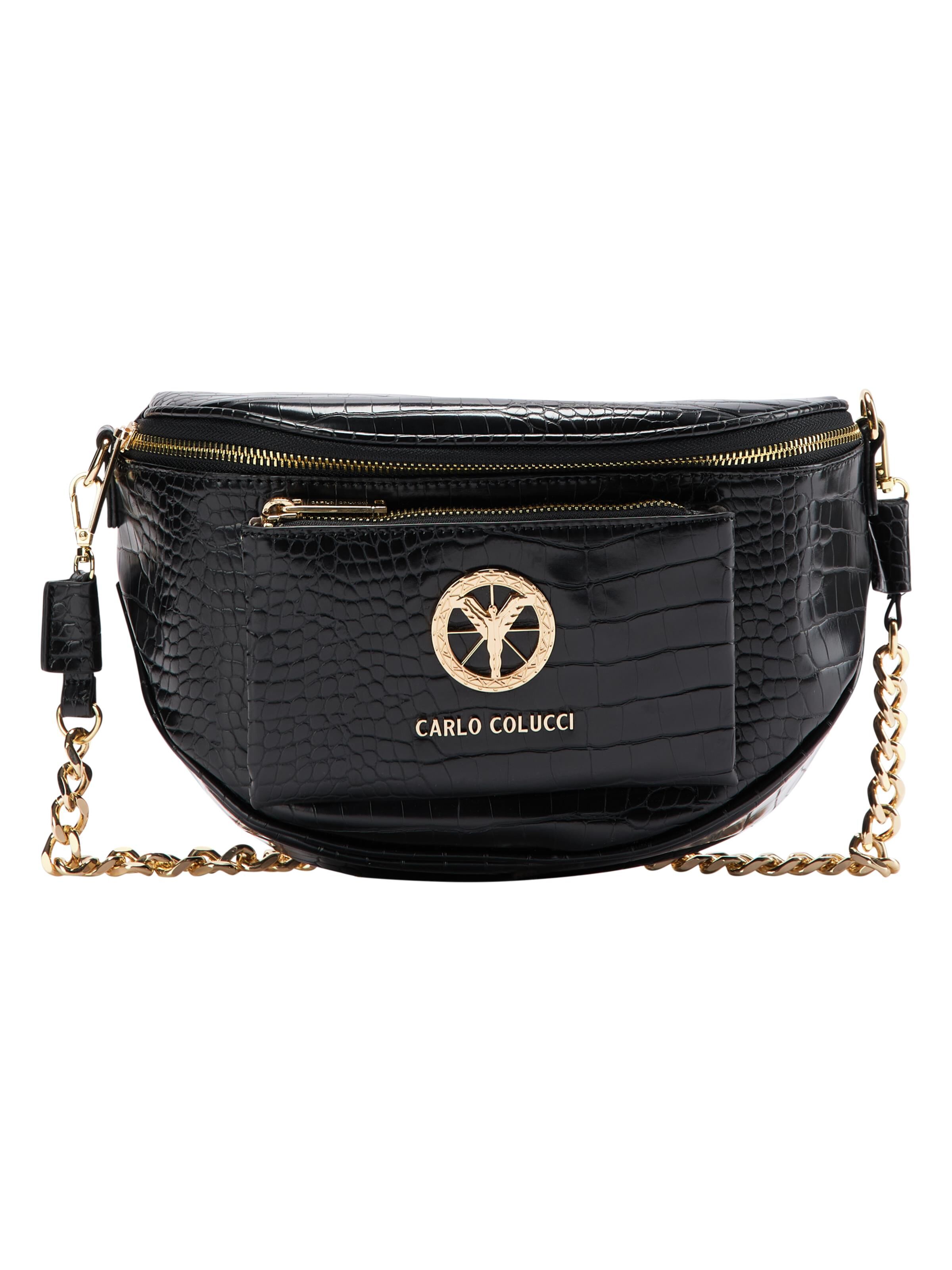 Tasche mit Kette in Krokooptik