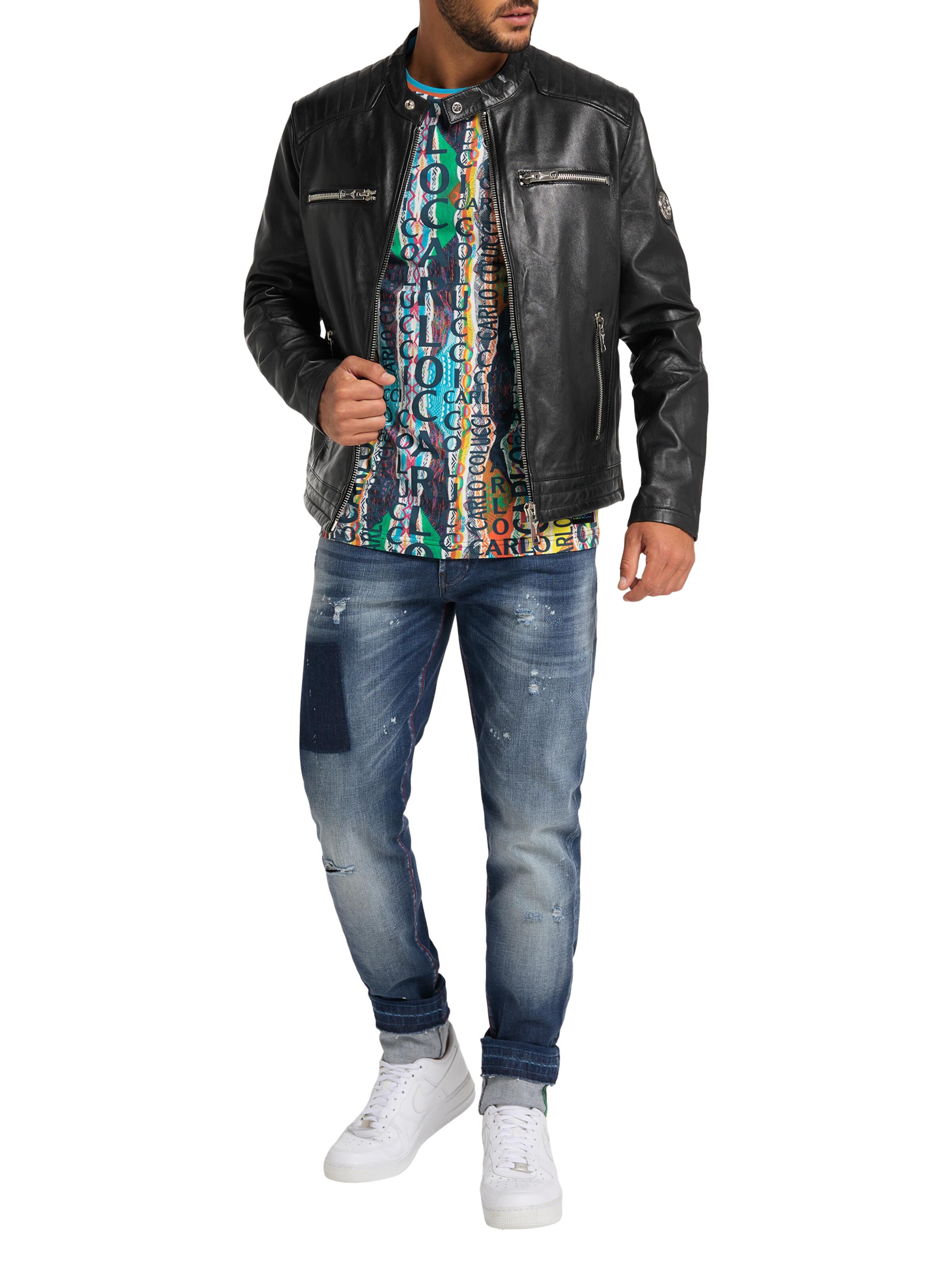 Herren Lederjacke mit Rückprint