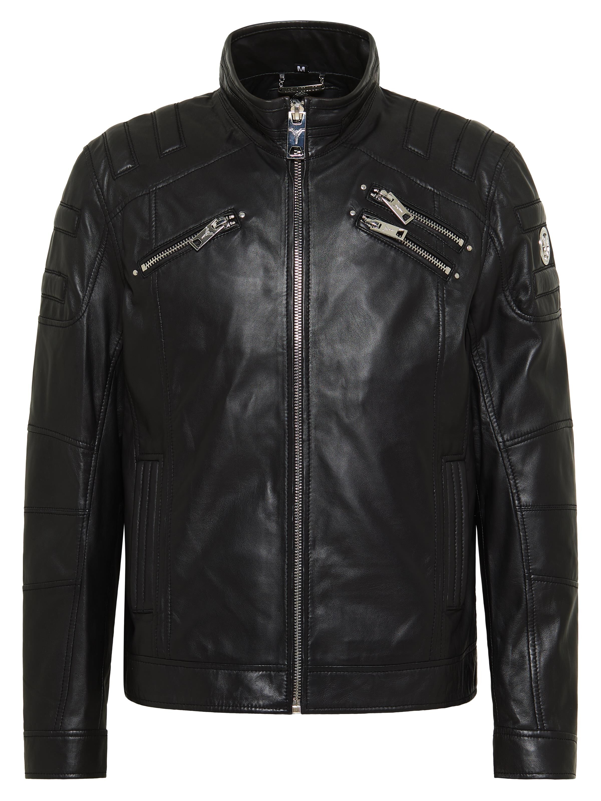 Lederjacke im Bikerstil