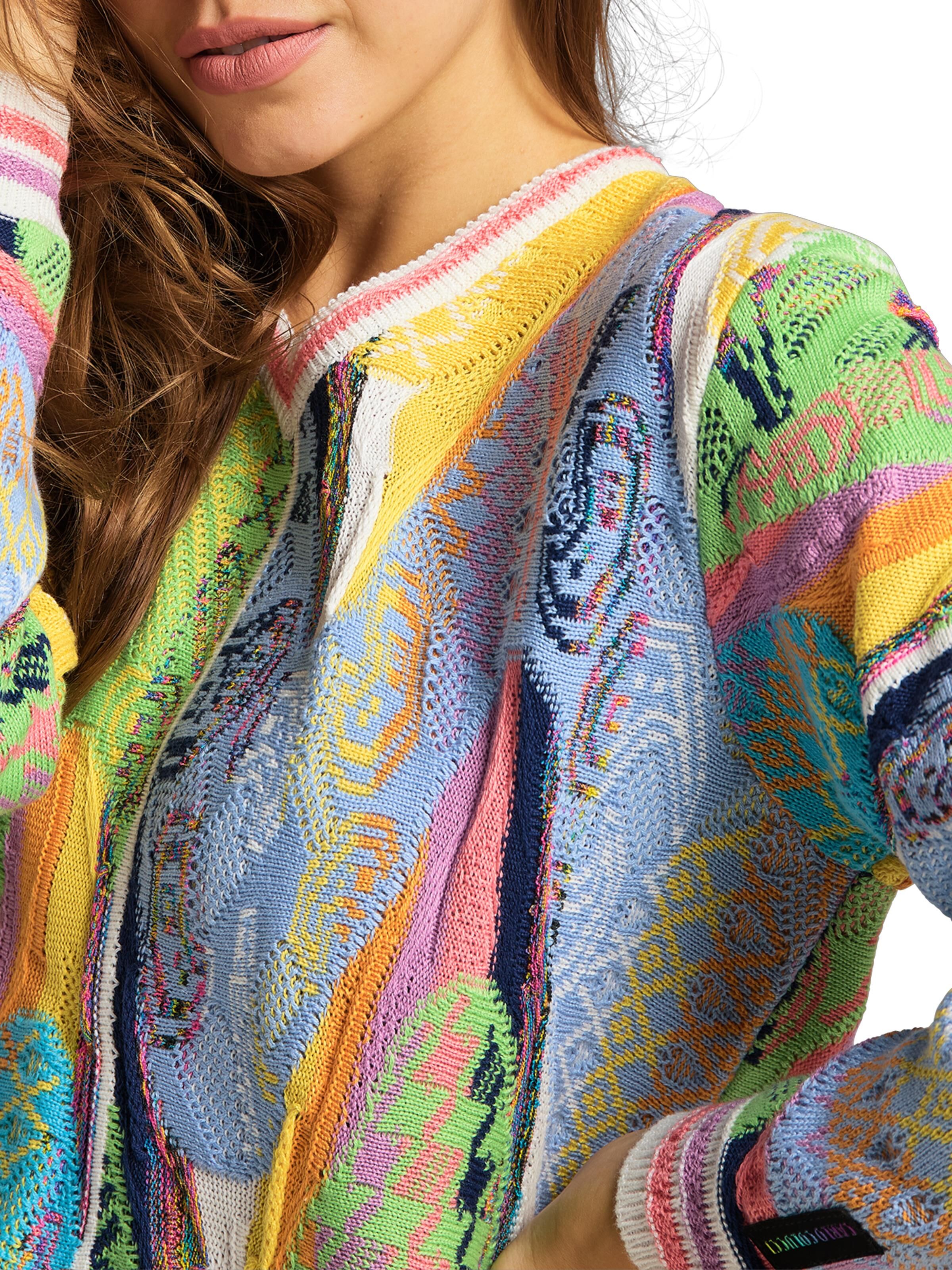Jacquard Pullover mit V-Ausschnitt