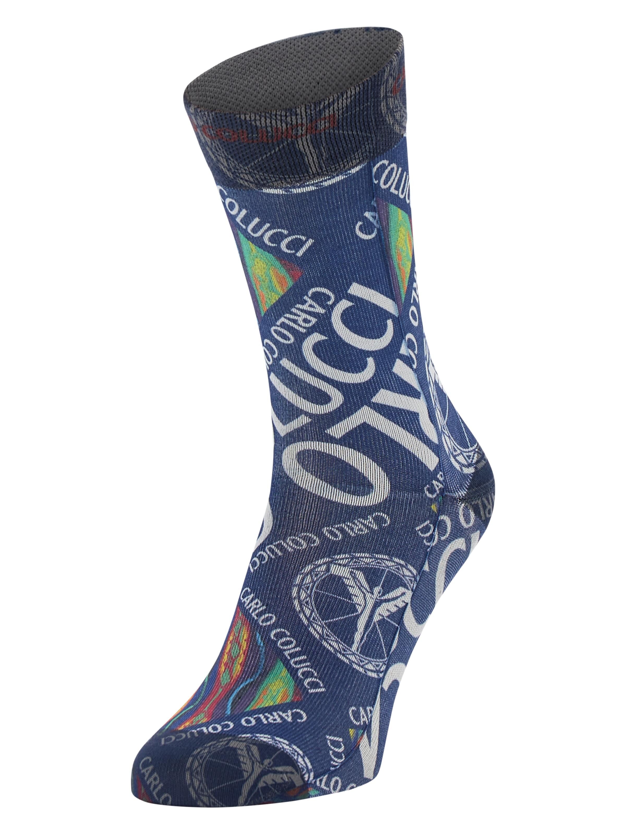 Bedruckte Socken -Block-Schriftzug-