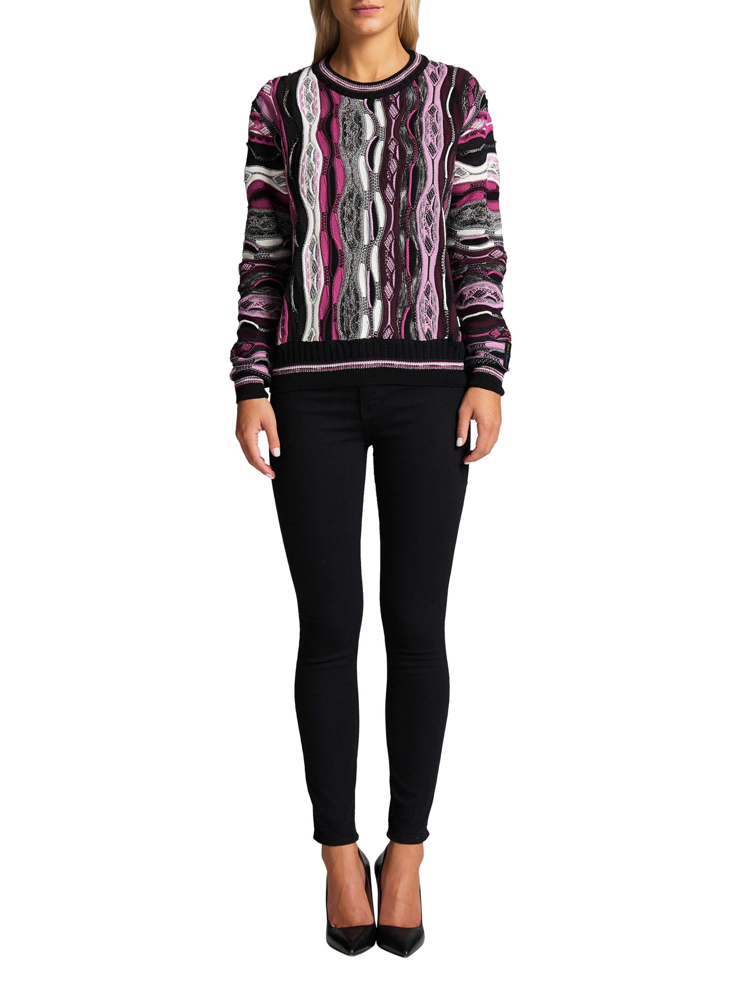 Women jacquard sweater | Anthracite / Violet | XS/34 | DAH-C8705