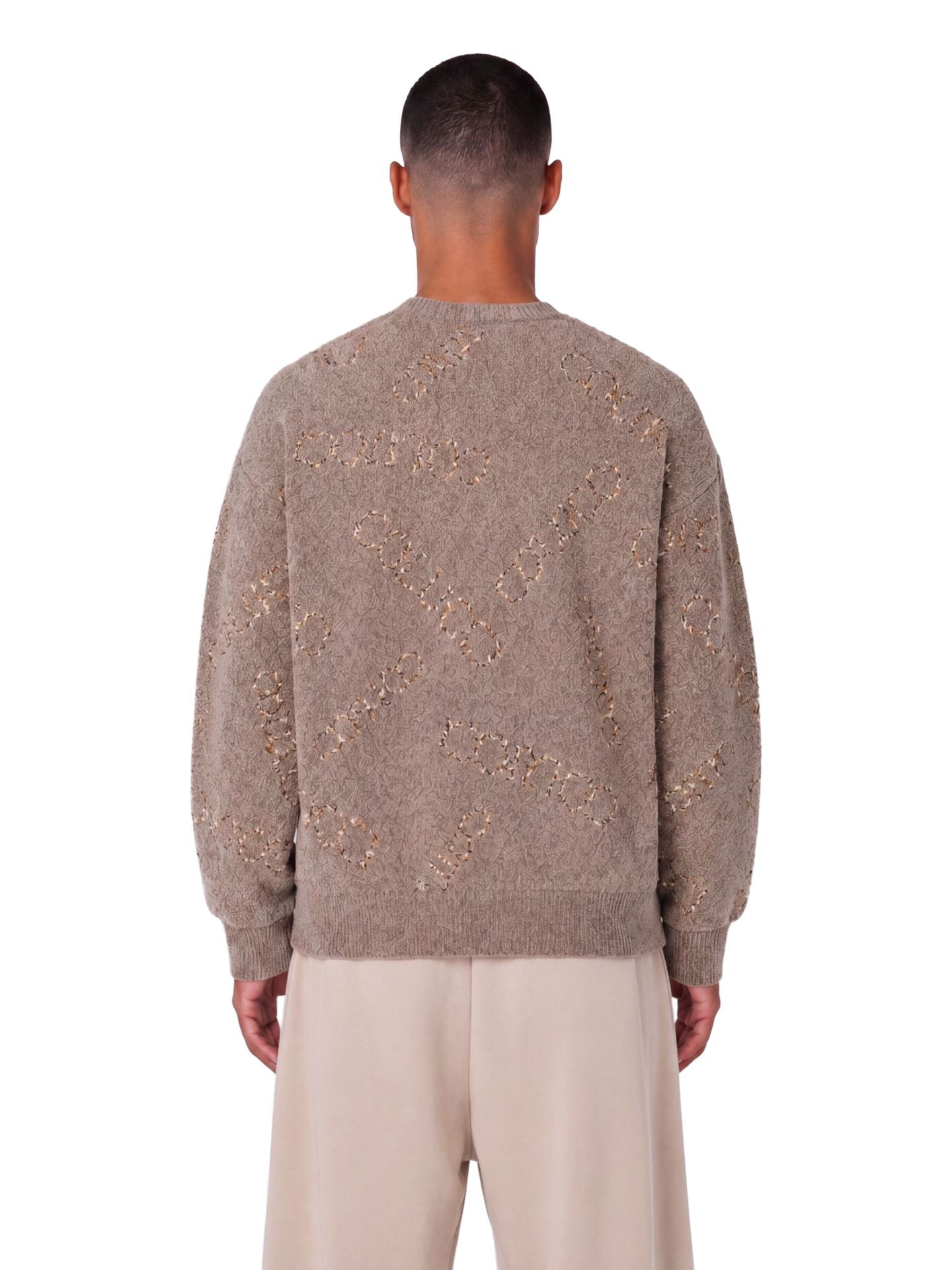  Chenille Logo Jacquard Sweater
