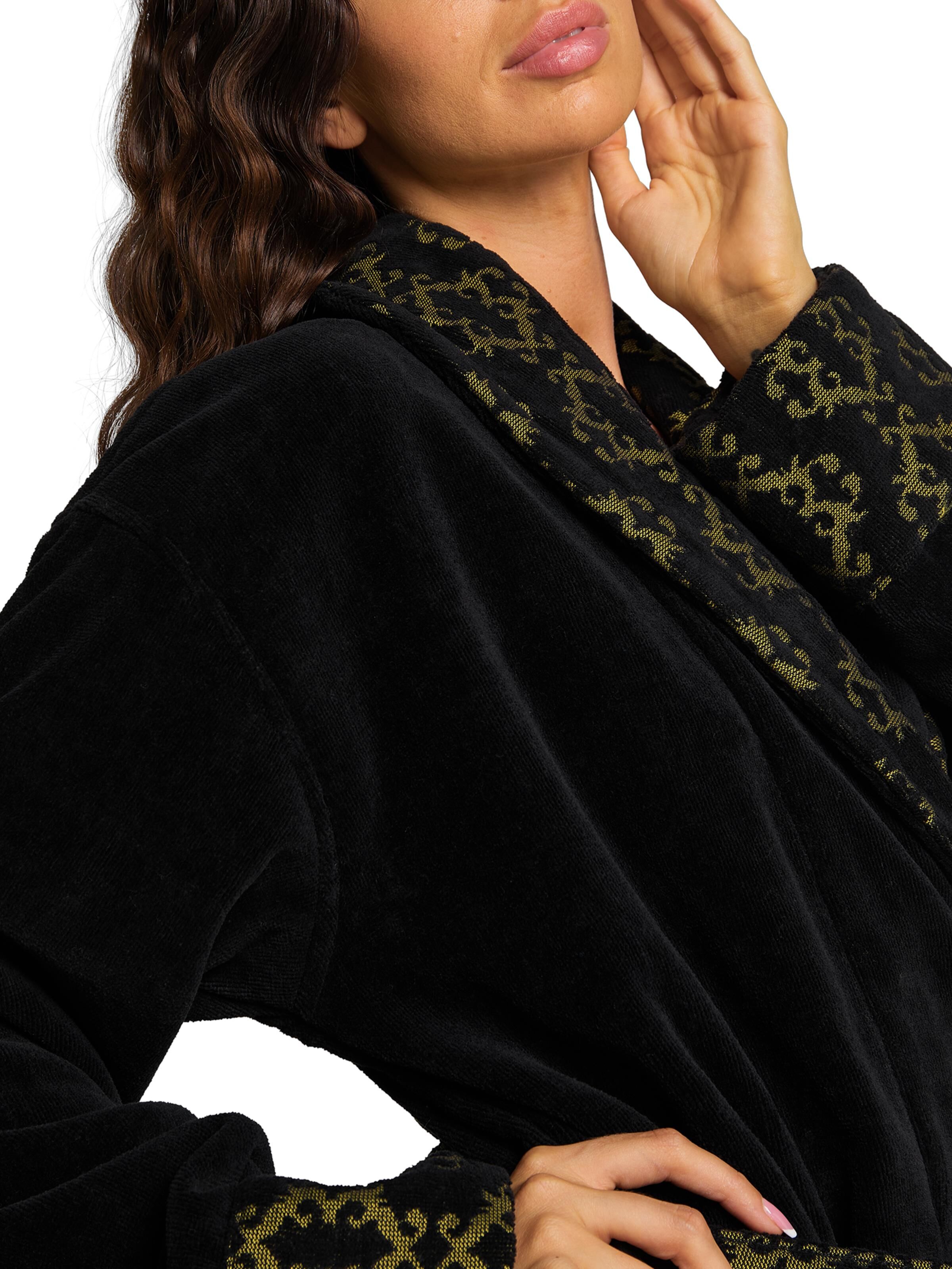 Premium bathrobe | Black / Gold | S | CC-113054-201-S
