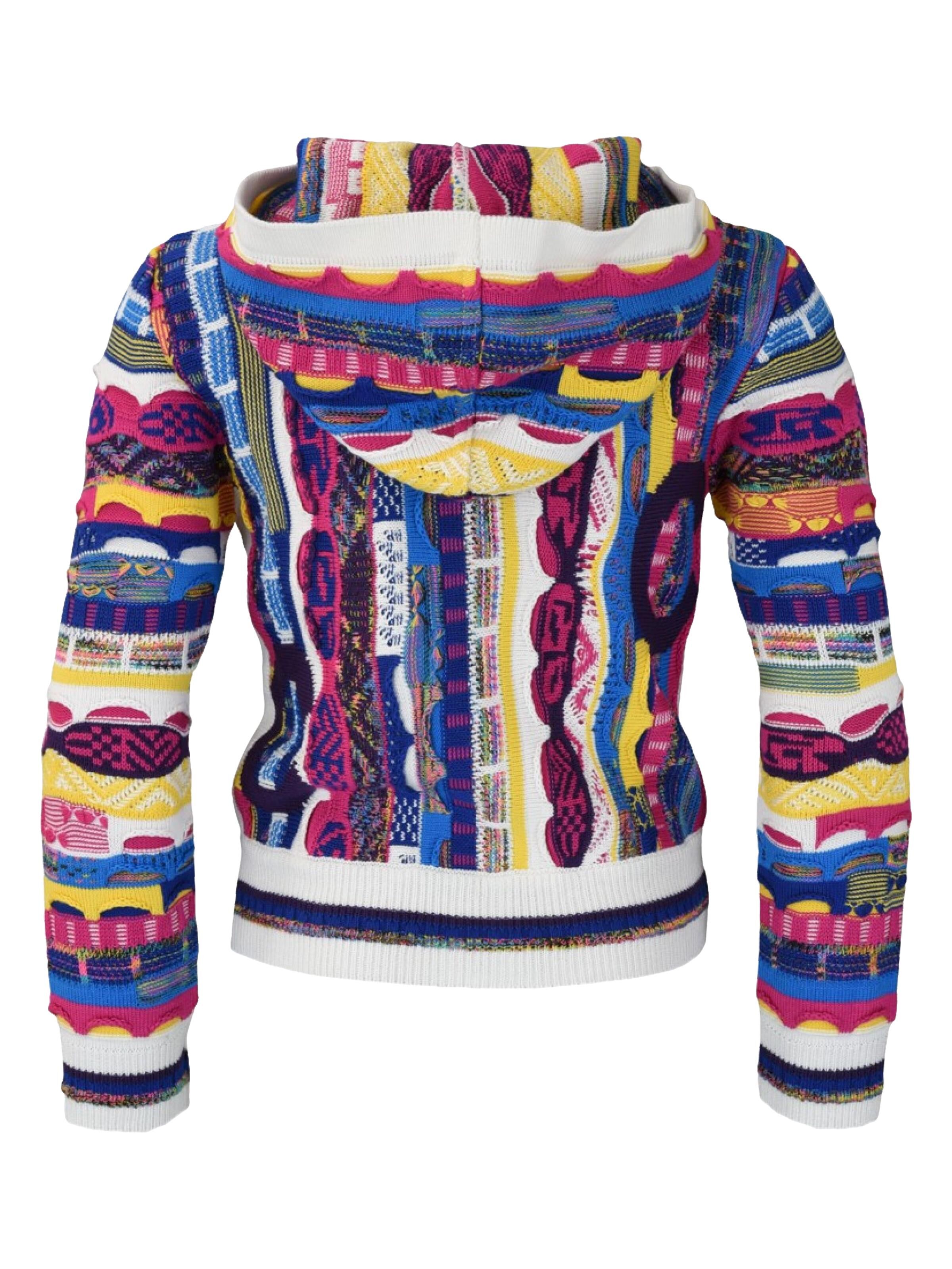  Allover girl cardigan with stand-up collar