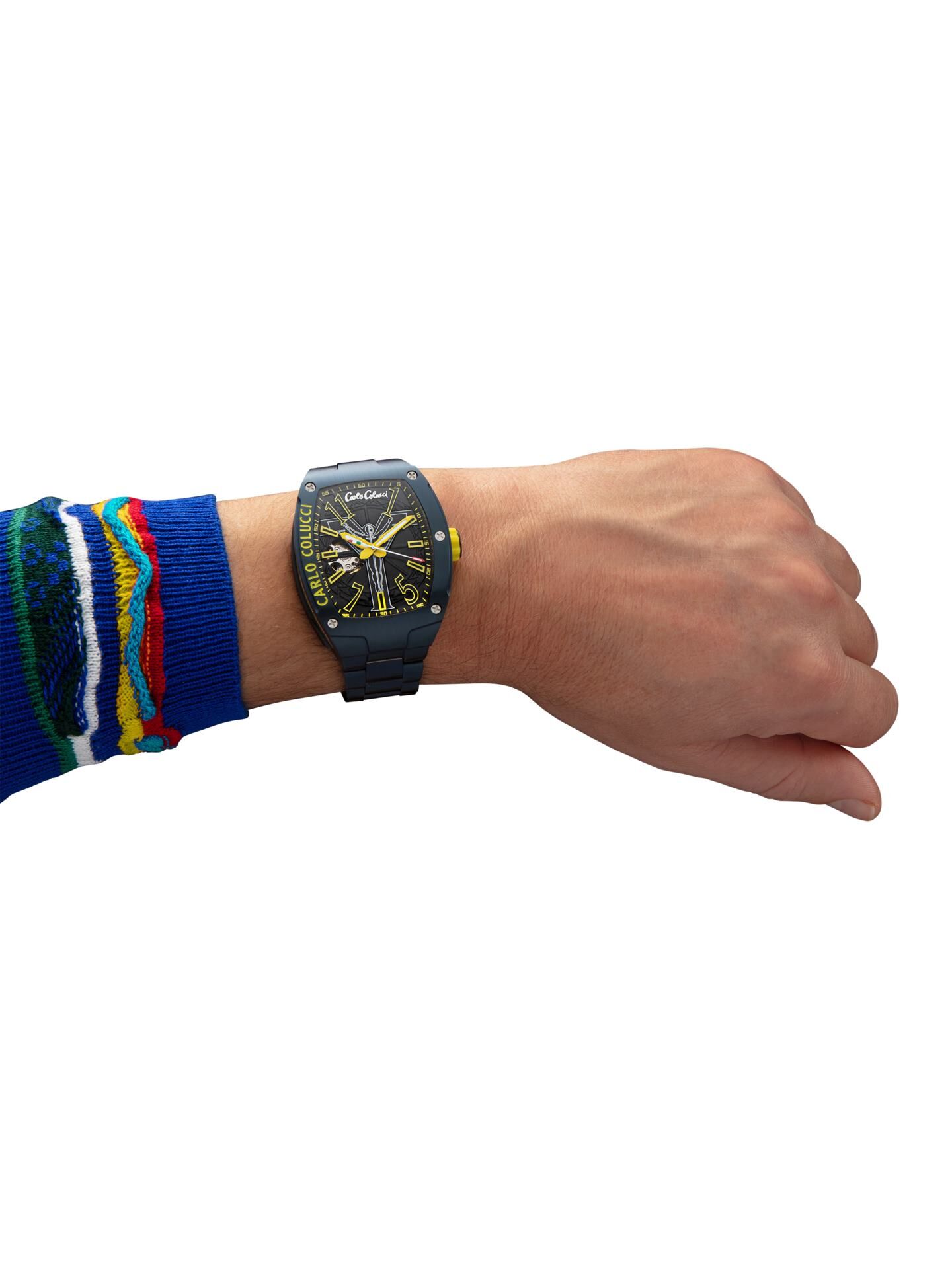 Stainless steel watch with folding clasp | Blue | CC-100-2-101