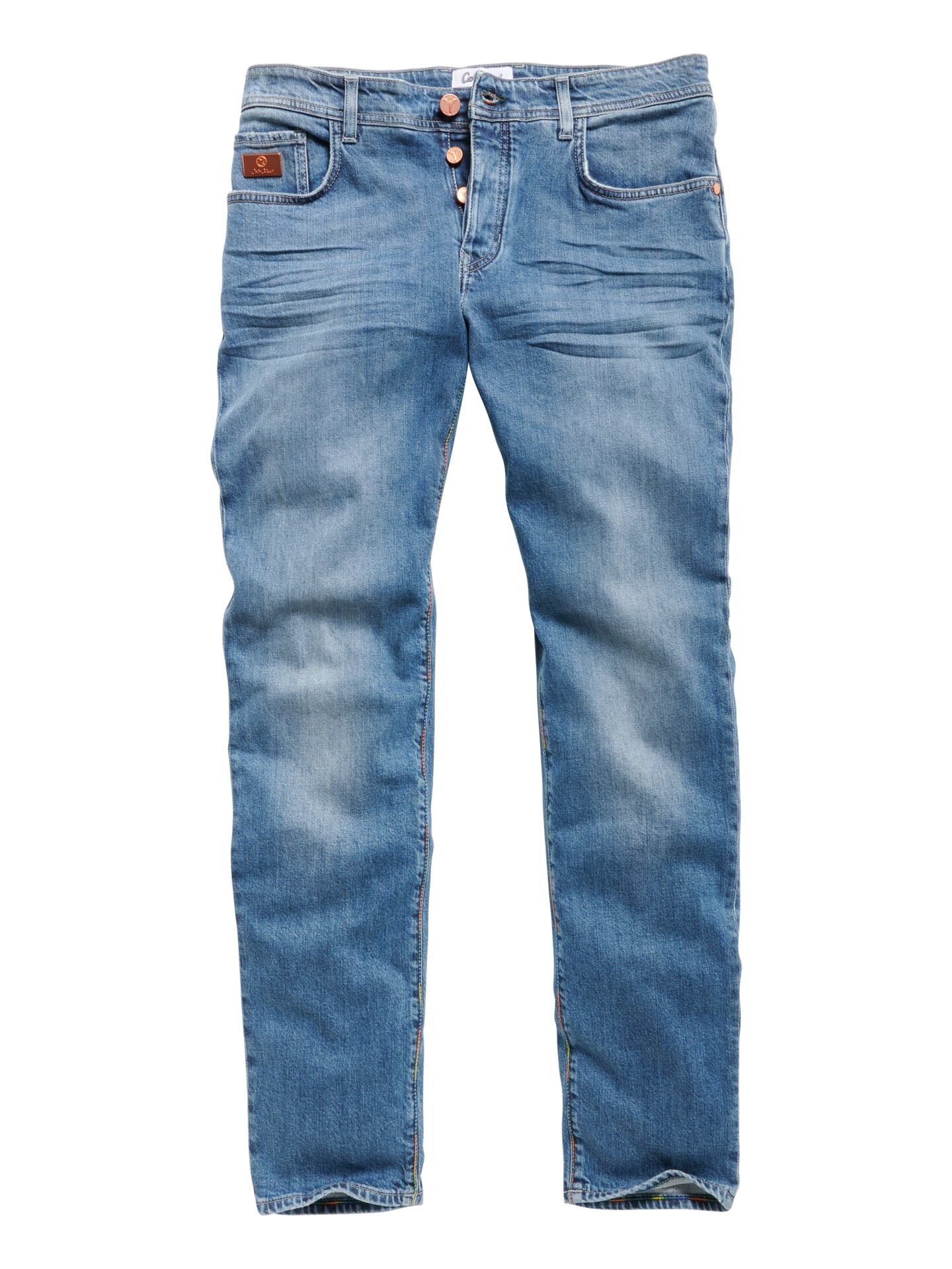 Carlo Colucci Herren Premium Jeans - Slim Fit - Blau 30W32L