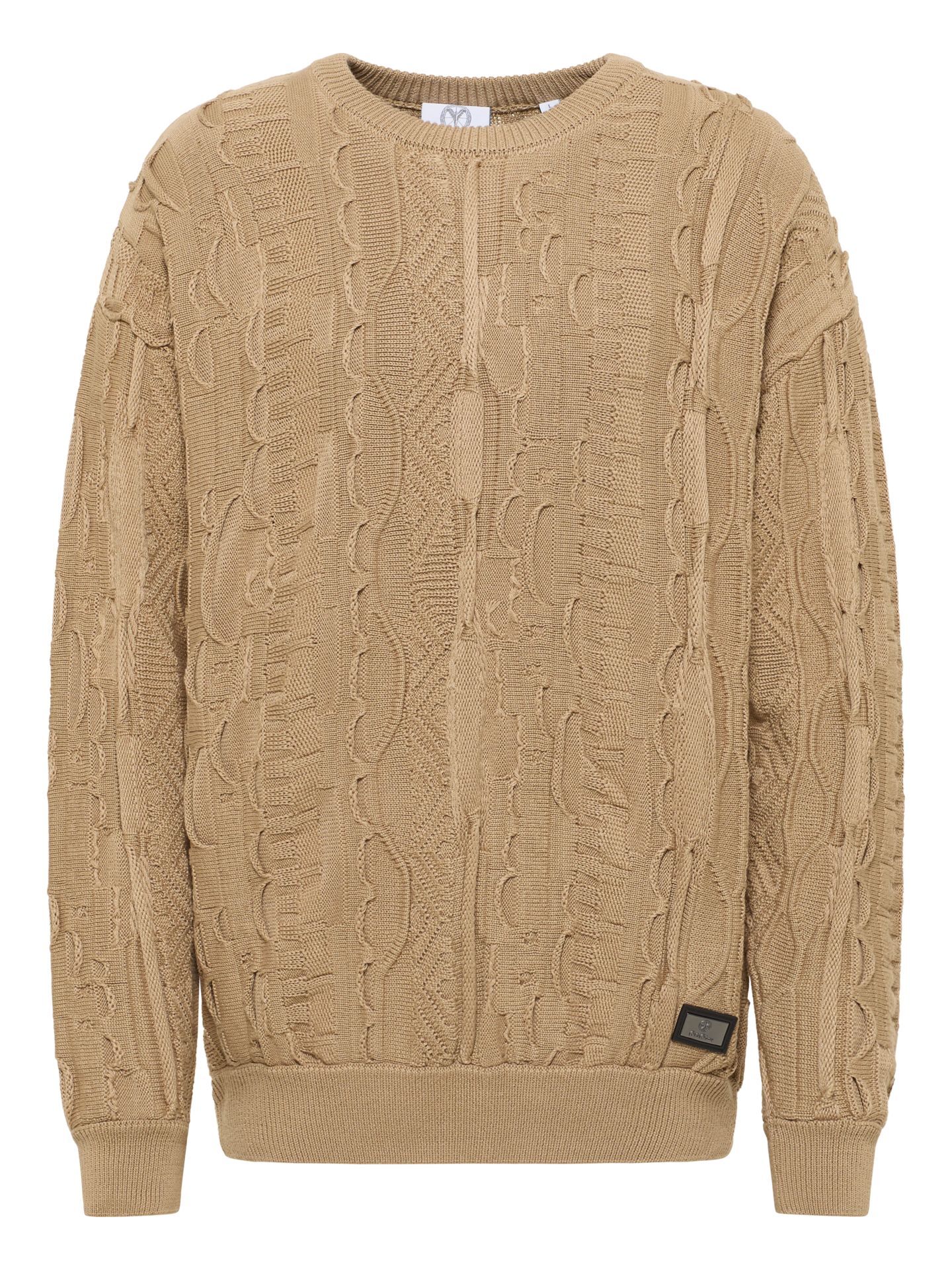 Carlo Colucci Strickpullover mit Stickerei - Beige 3XL 3XL